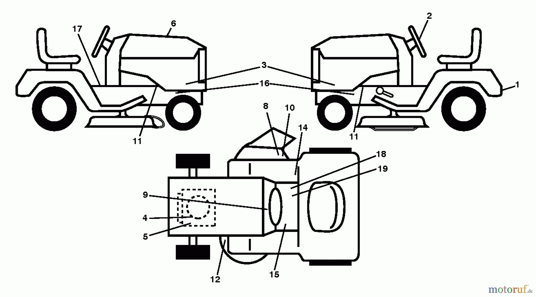  Jonsered Rasen  und Garten Traktoren LT2320 A2 (96041030100) - Jonsered Lawn & Garden Tractor (2012-11) DECALS