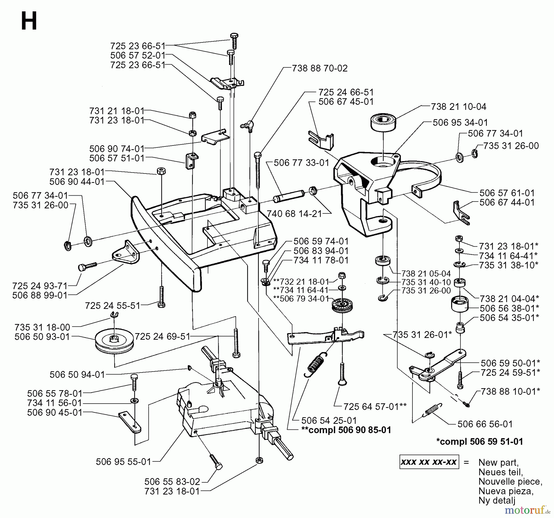  Jonsered Reitermäher FR13 (85CM) - Jonsered Rear-Engine Riding Mower (1998-06) TRANSMISSION