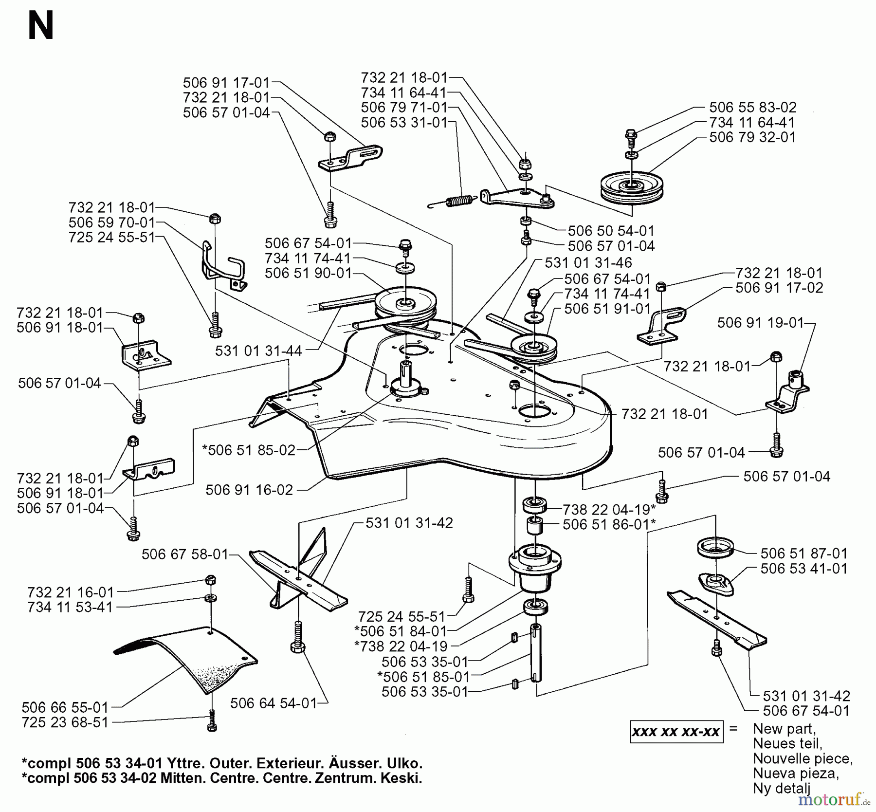  Jonsered Reitermäher FR13 - Jonsered Rear-Engine Riding Mower (1998-10) 85CM CUTTING DECK