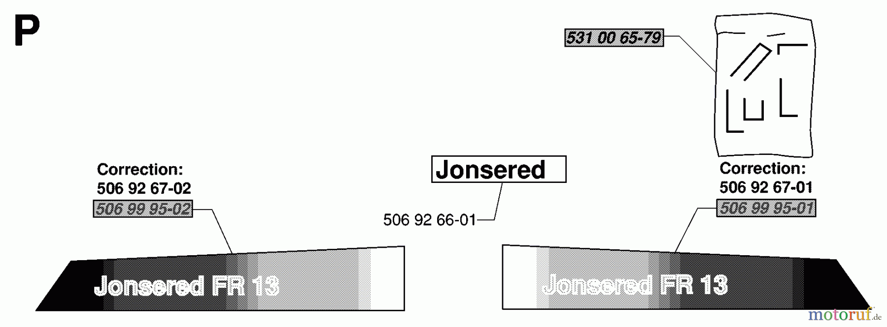 Jonsered Reitermäher FR13 - Jonsered Rear-Engine Riding Mower (2000-02) DECALS