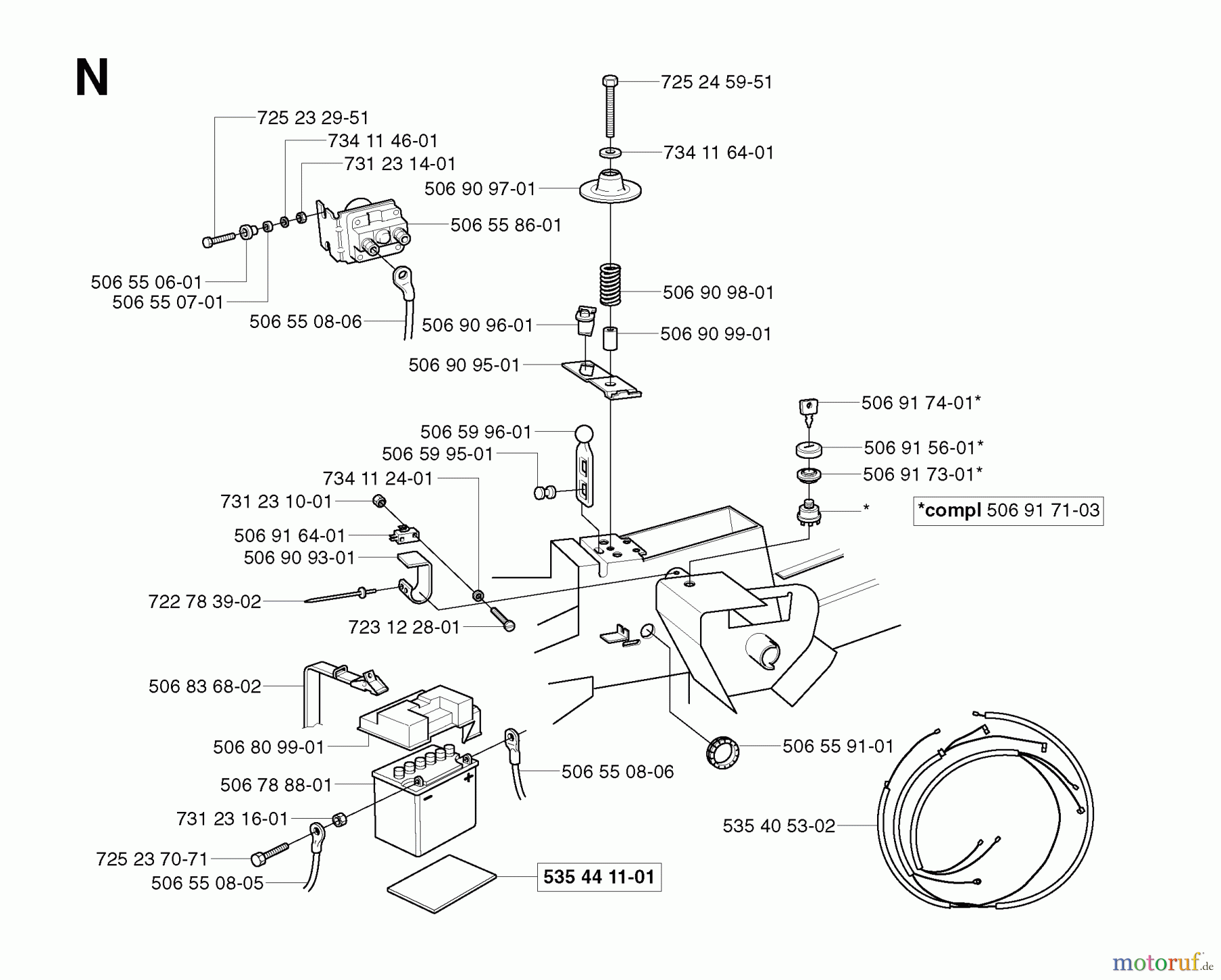  Jonsered Reitermäher FR2113 MA - Jonsered Rear-Engine Riding Mower (2003-01) ELECTRICAL