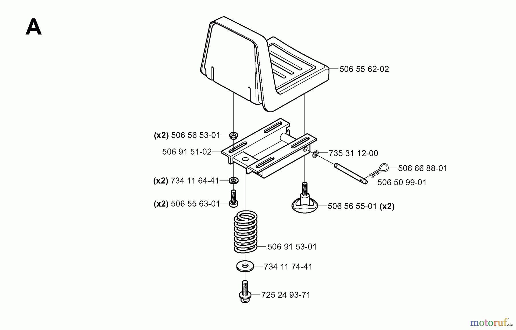  Jonsered Reitermäher FR2116 MA (953535401) - Jonsered Rear-Engine Riding Mower (2006-01) SEAT