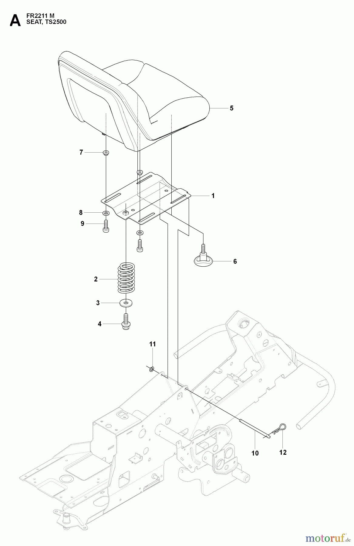  Jonsered Reitermäher FR2211 M (965190201) - Jonsered Rear-Engine Riding Mower (2009-04) SEAT
