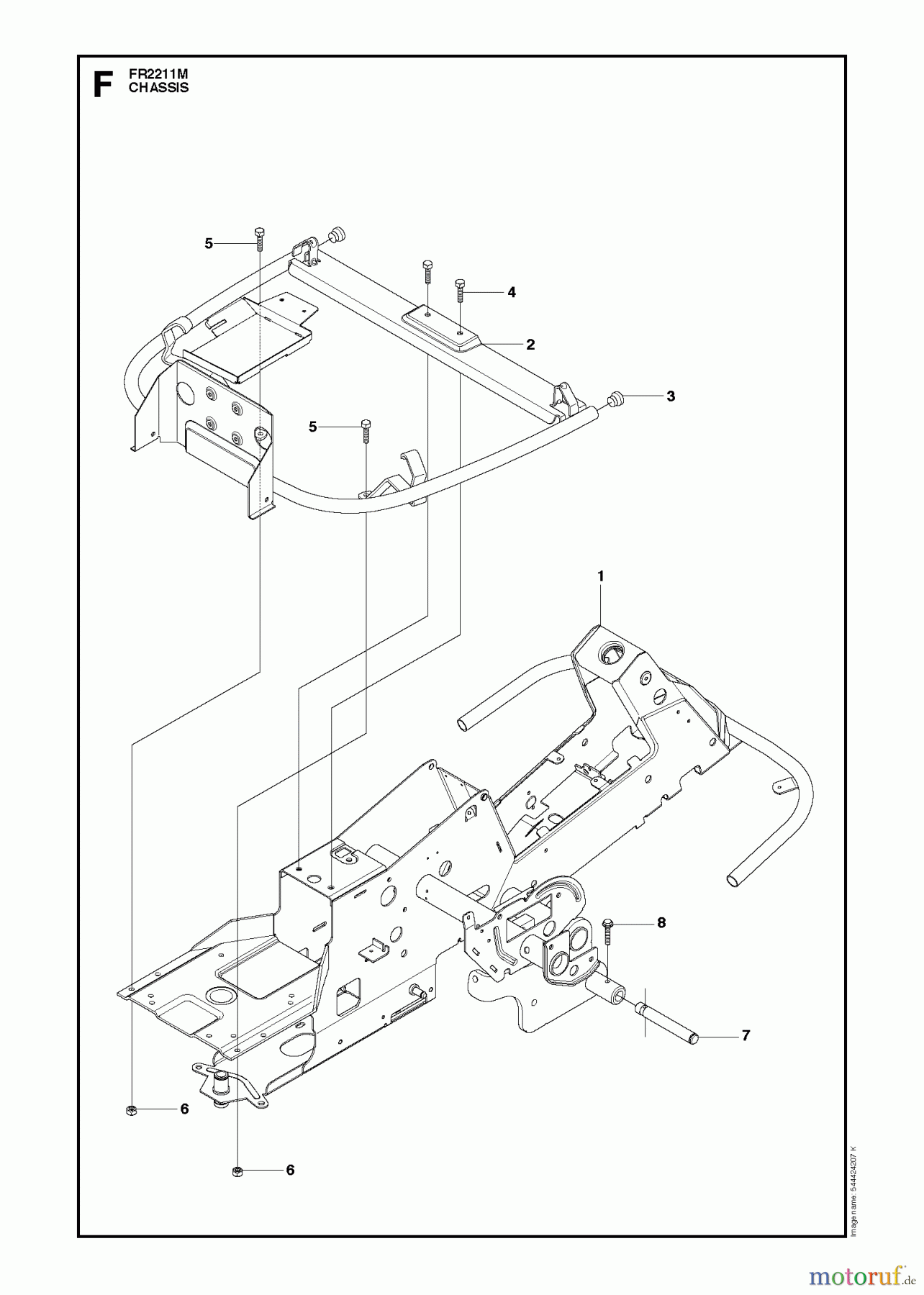  Jonsered Reitermäher FR2211 M (965190201) - Jonsered Rear-Engine Riding Mower (2010-06) CHASSIS / FRAME
