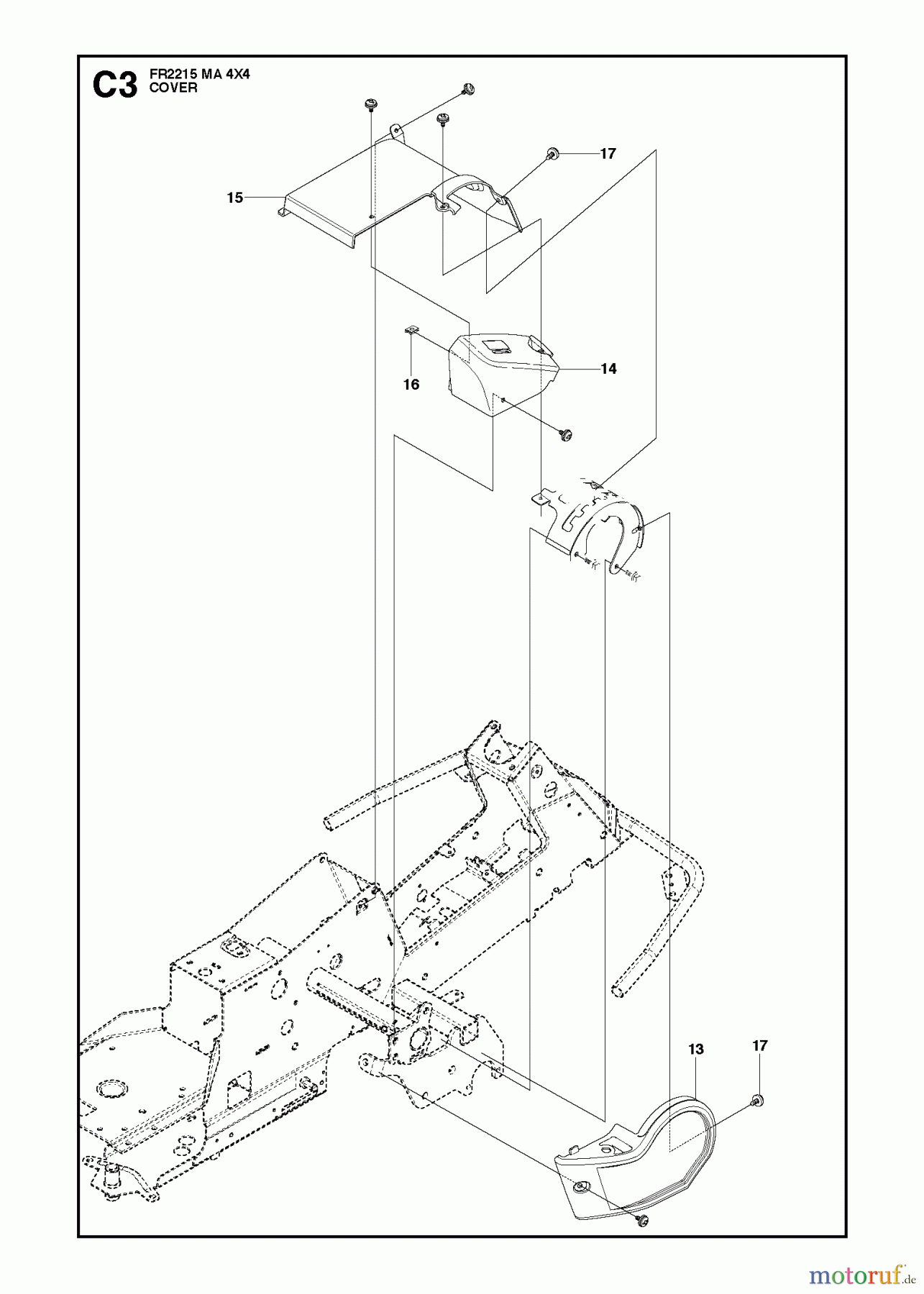  Jonsered Reitermäher FR2215 MA 4x4 (966773501) - Jonsered Rear-Engine Riding Mower (2012) COVER #2