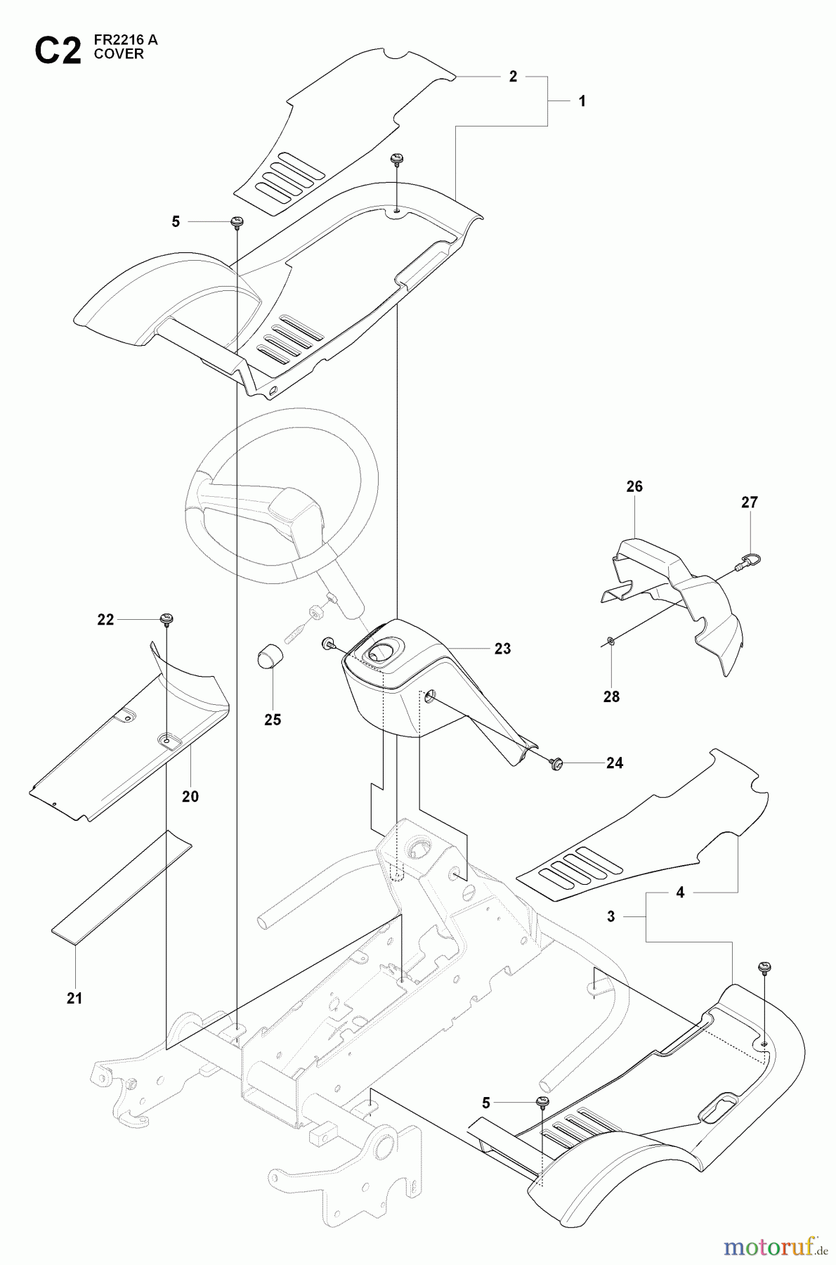  Jonsered Reitermäher FR2216 A (965190501) - Jonsered Rear-Engine Riding Mower (2009-02) COVER #2