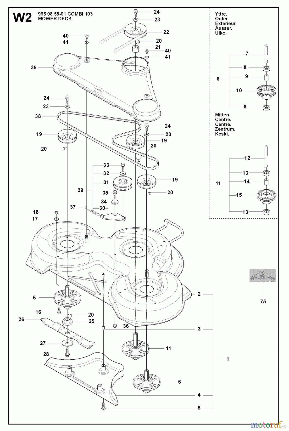  Jonsered Reitermäher FR2216 A2 4X4 (965190701) - Jonsered Rear-Engine Riding Mower (2008-01) 103CM CUTTING DECK #1