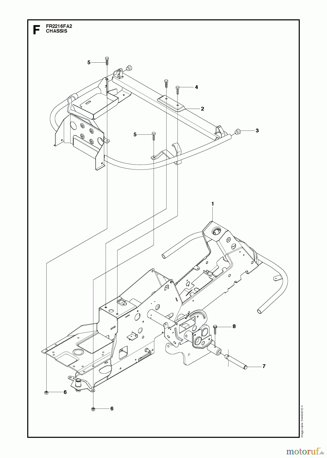  Jonsered Reitermäher FR2216 FA2 (966415101) - Jonsered Rear-Engine Riding Mower (2010-03) CHASSIS / FRAME