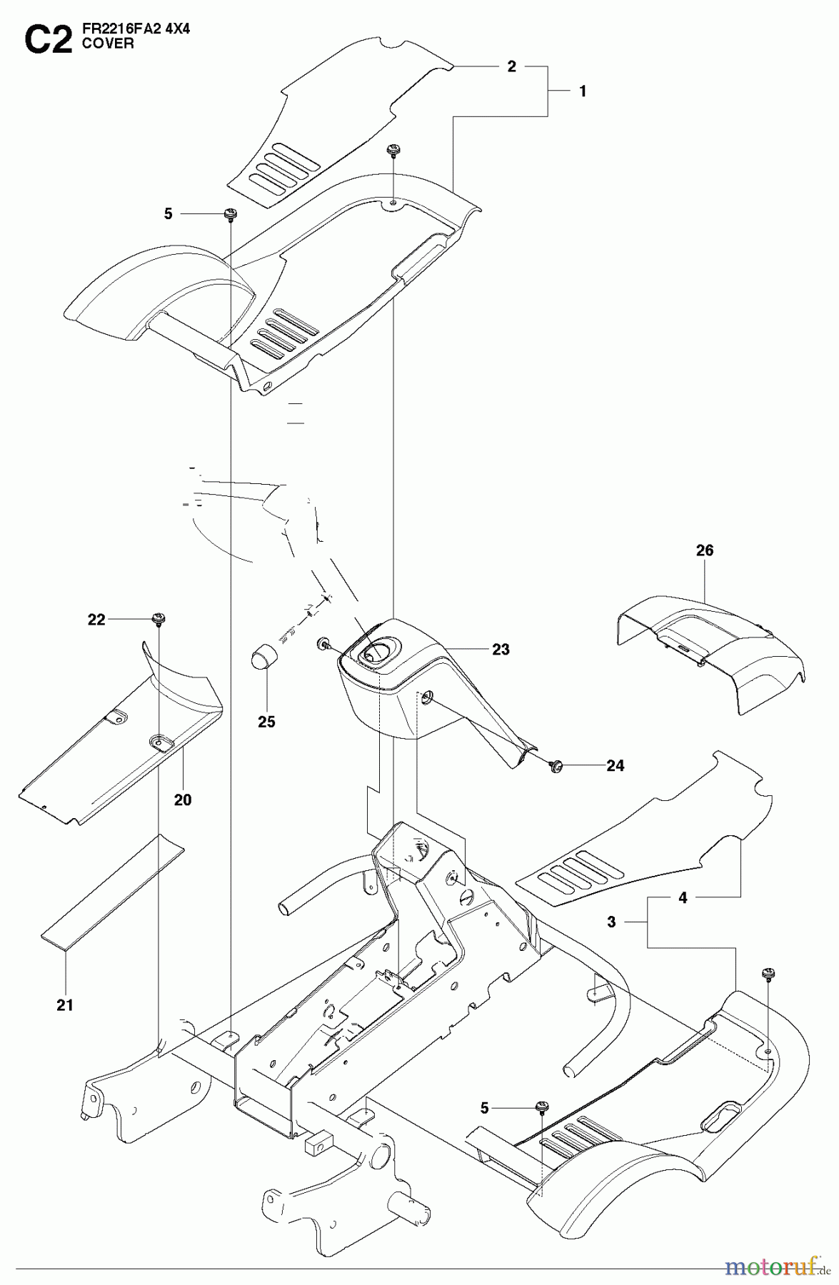  Jonsered Reitermäher FR2216 FA2 4x4 (966415201) - Jonsered Rear-Engine Riding Mower (2010-07) COVER #1