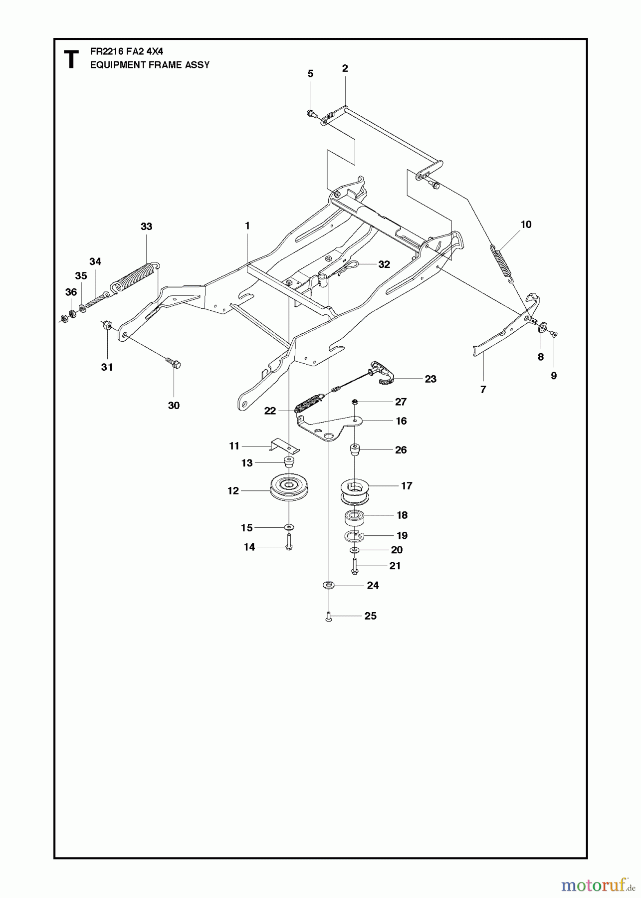  Jonsered Reitermäher FR2216 FA2 4x4 (966773901) - Jonsered Rear-Engine Riding Mower (2012) FRAME