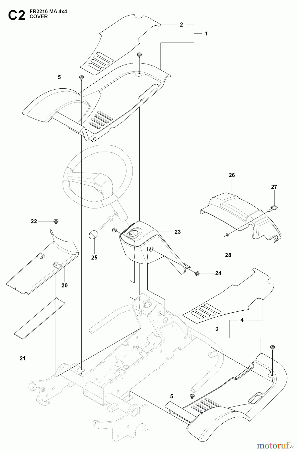  Jonsered Reitermäher FR2216 MA 4x4 (965190401) - Jonsered Rear-Engine Riding Mower (2009-04) COVER #1
