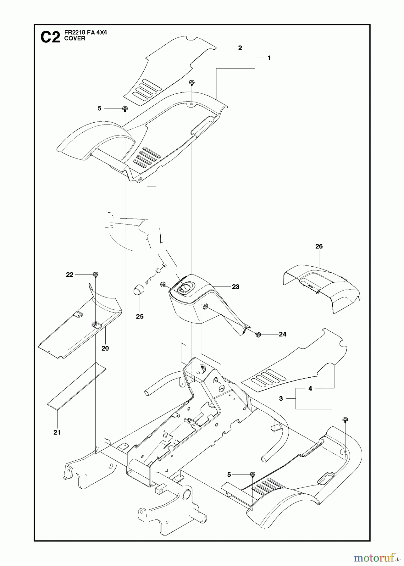  Jonsered Reitermäher FR2218 FA 4x4 (966773701) - Jonsered Rear-Engine Riding Mower (2012) COVER #1