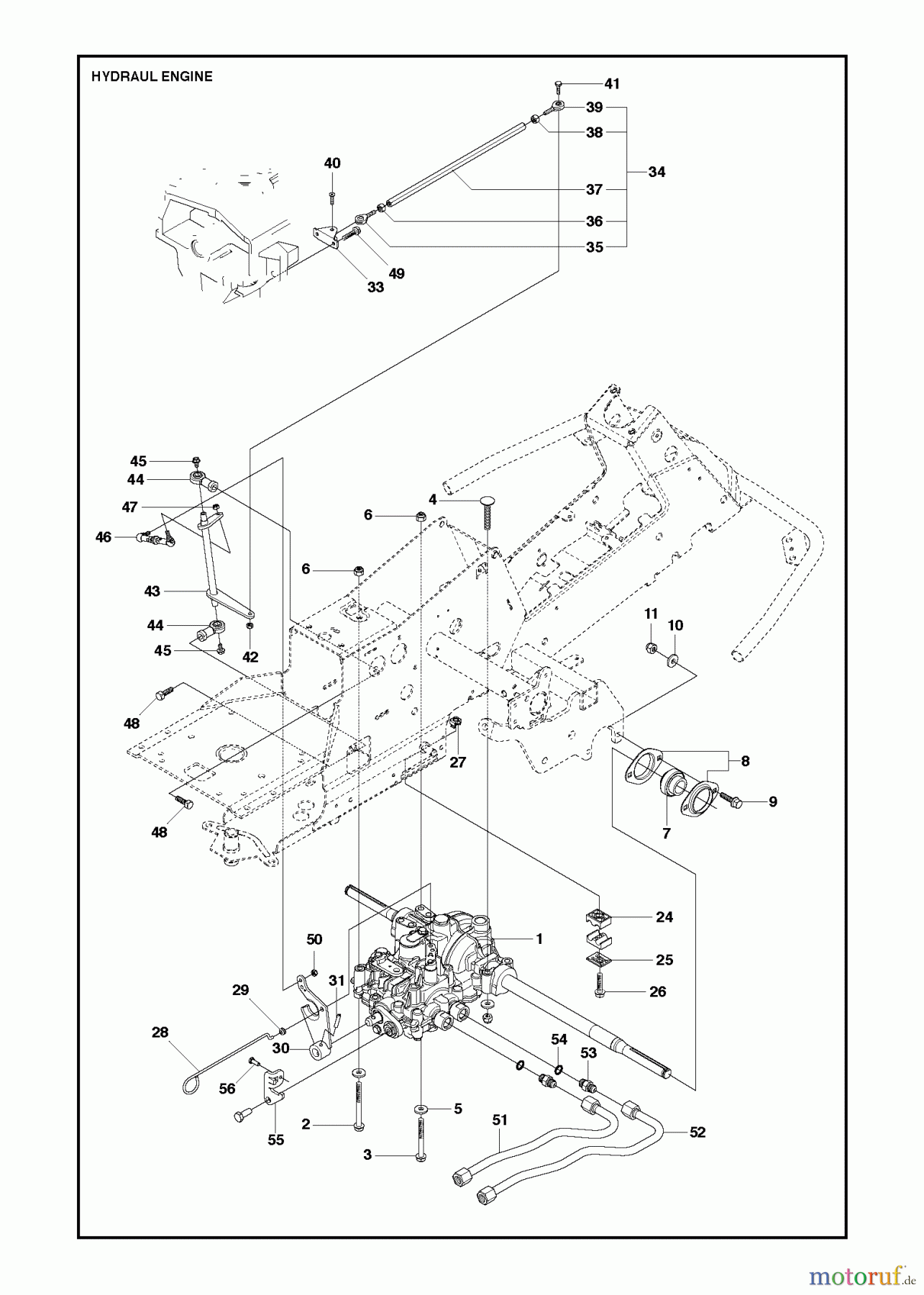 Jonsered Reitermäher FR2218 FA 4x4 (966773701) - Jonsered Rear-Engine Riding Mower (2013) HYDRAULIC PUMP- MOTOR