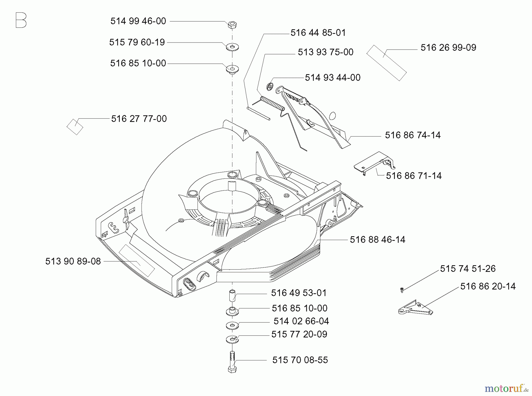  Jonsered Rasenmäher 500 R (964465947) - Jonsered Walk-Behind Mower (1998-05) FRAME
