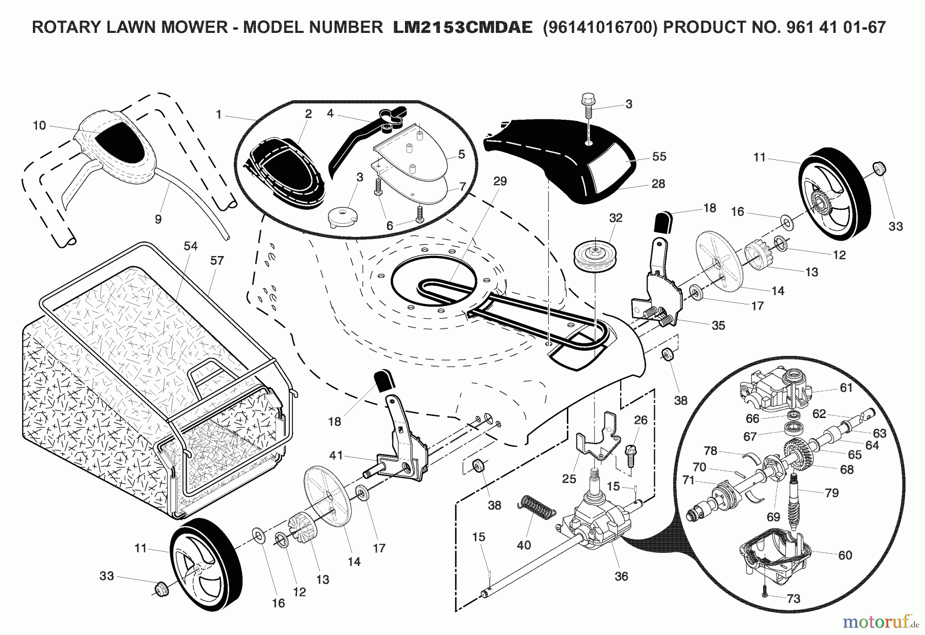  Jonsered Rasenmäher LM2153CMDAE (96141016700) - Jonsered Walk-Behind Mower (2008-02) PRODUCT COMPLETE #2