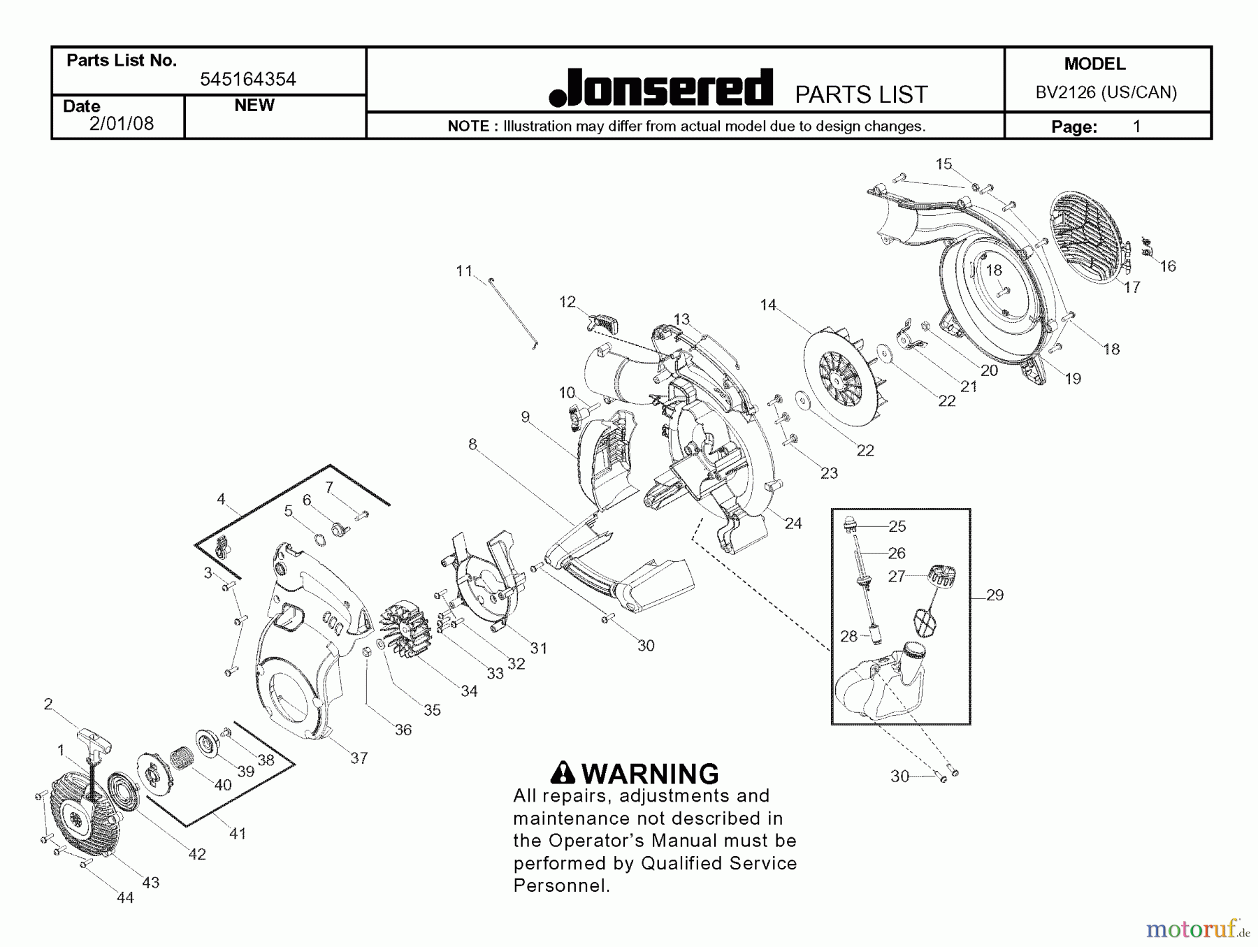  Jonsered Sonstiges BV2126 - Jonsered Blower/Vacuum (2008-03) HOUSING