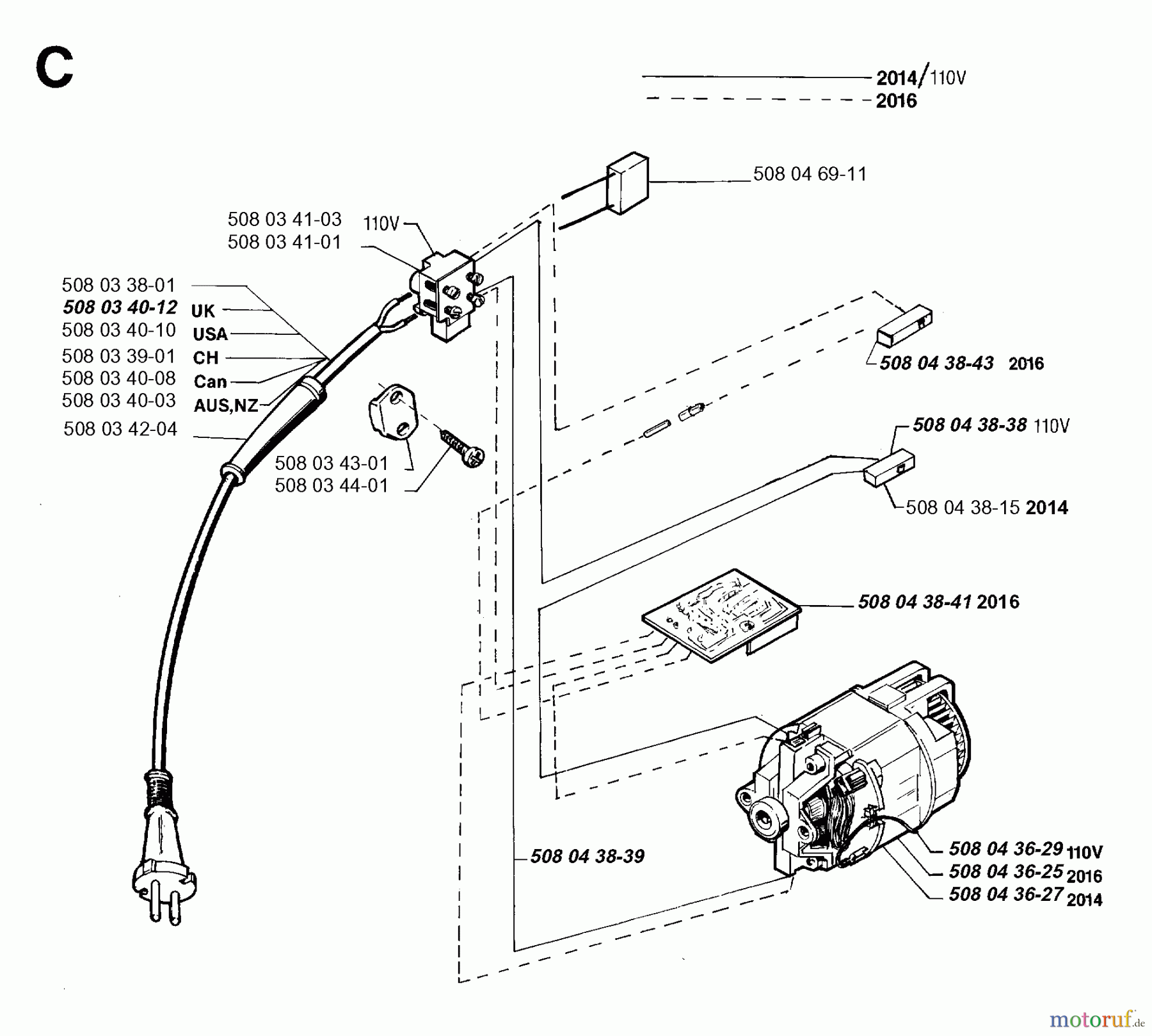  Jonsered Motorsägen 2016EL - Jonsered Chainsaw (1995-05) MOTOR