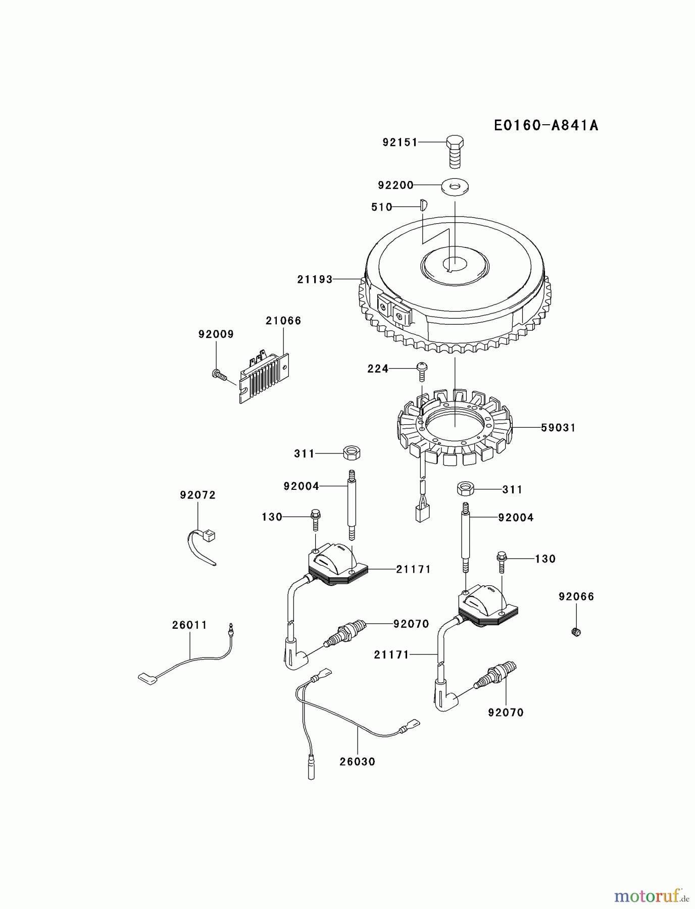 Kawasaki Motoren Motoren Vertikal FA210V - AS02 bis FH641V - DS24 FH500V-AS39 - Kawasaki FH500V 4-Stroke Engine ELECTRIC-EQUIPMENT
