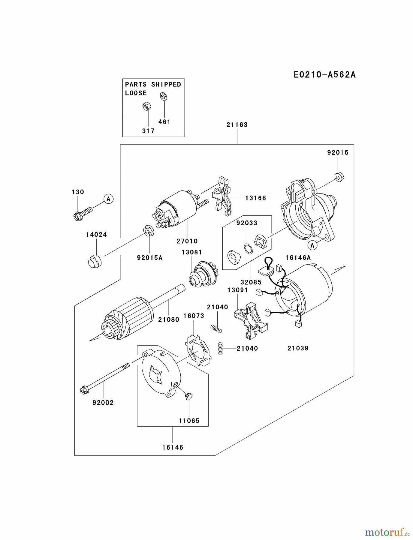  Kawasaki Motoren Motoren, Horizontal FD620D-GS18 - Kawasaki FD620D 4-Stroke Engine STARTER