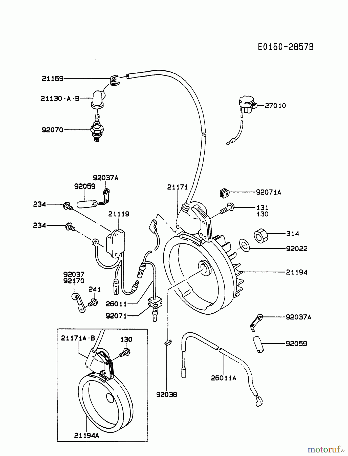  Kawasaki Motoren Motoren, Horizontal FA130D-ES01 - Kawasaki FA130D 4-Stroke Engine ELECTRIC-EQUIPMENT