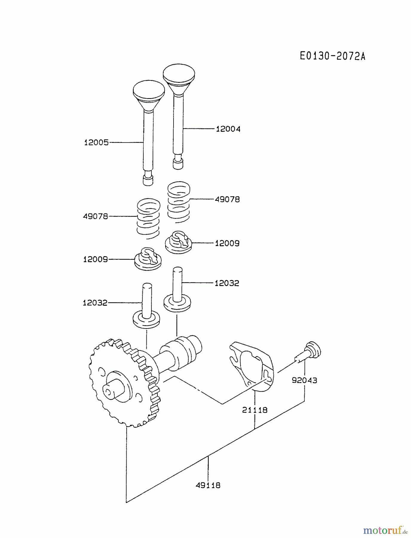  Kawasaki Motoren Motoren, Horizontal FA130D-FS01 - Kawasaki FA130D 4-Stroke Engine VALVE/CAMSHAFT