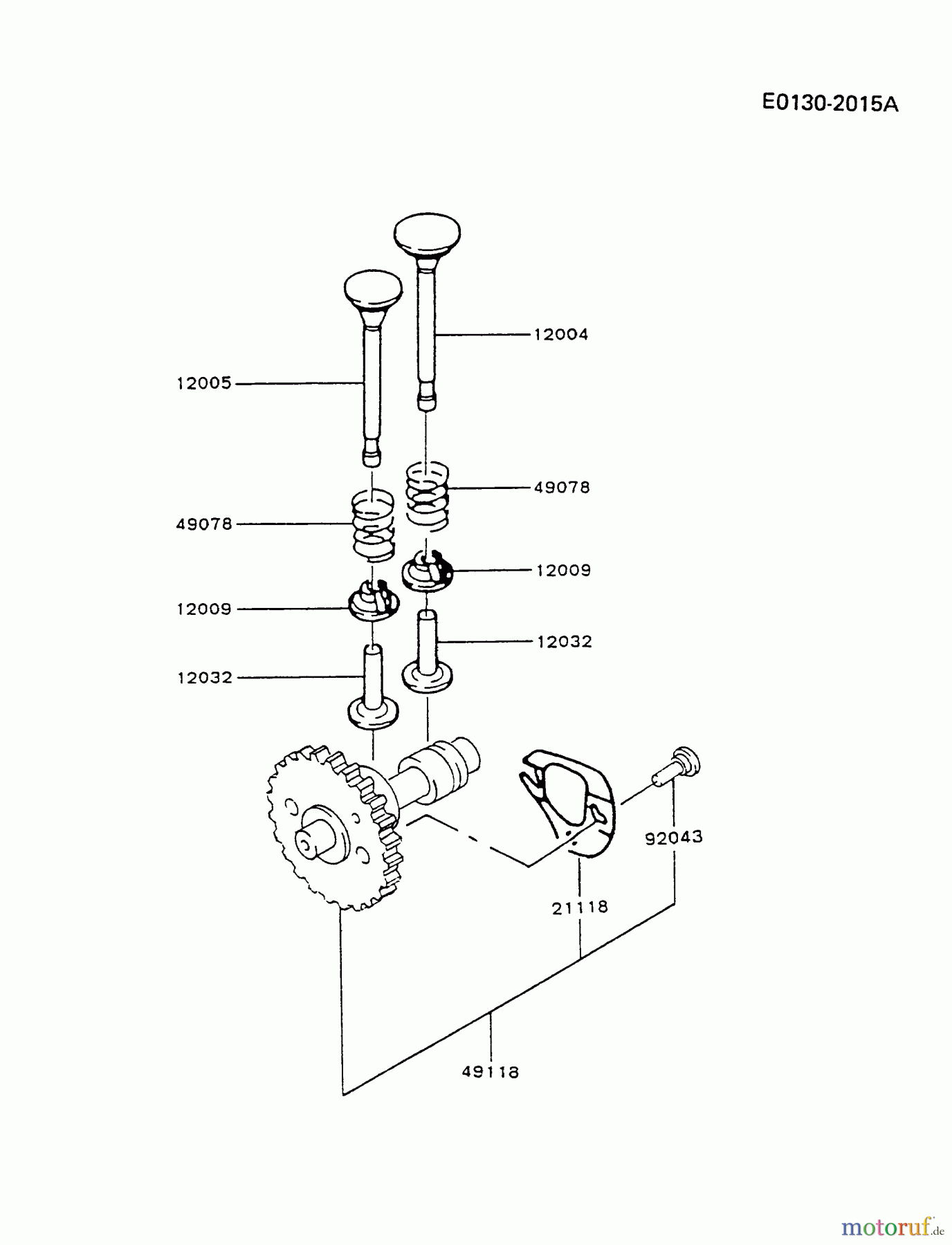 Kawasaki Motoren Motoren, Horizontal FA130D-CS08 - Kawasaki FA130D 4-Stroke Engine VALVE/CAMSHAFT