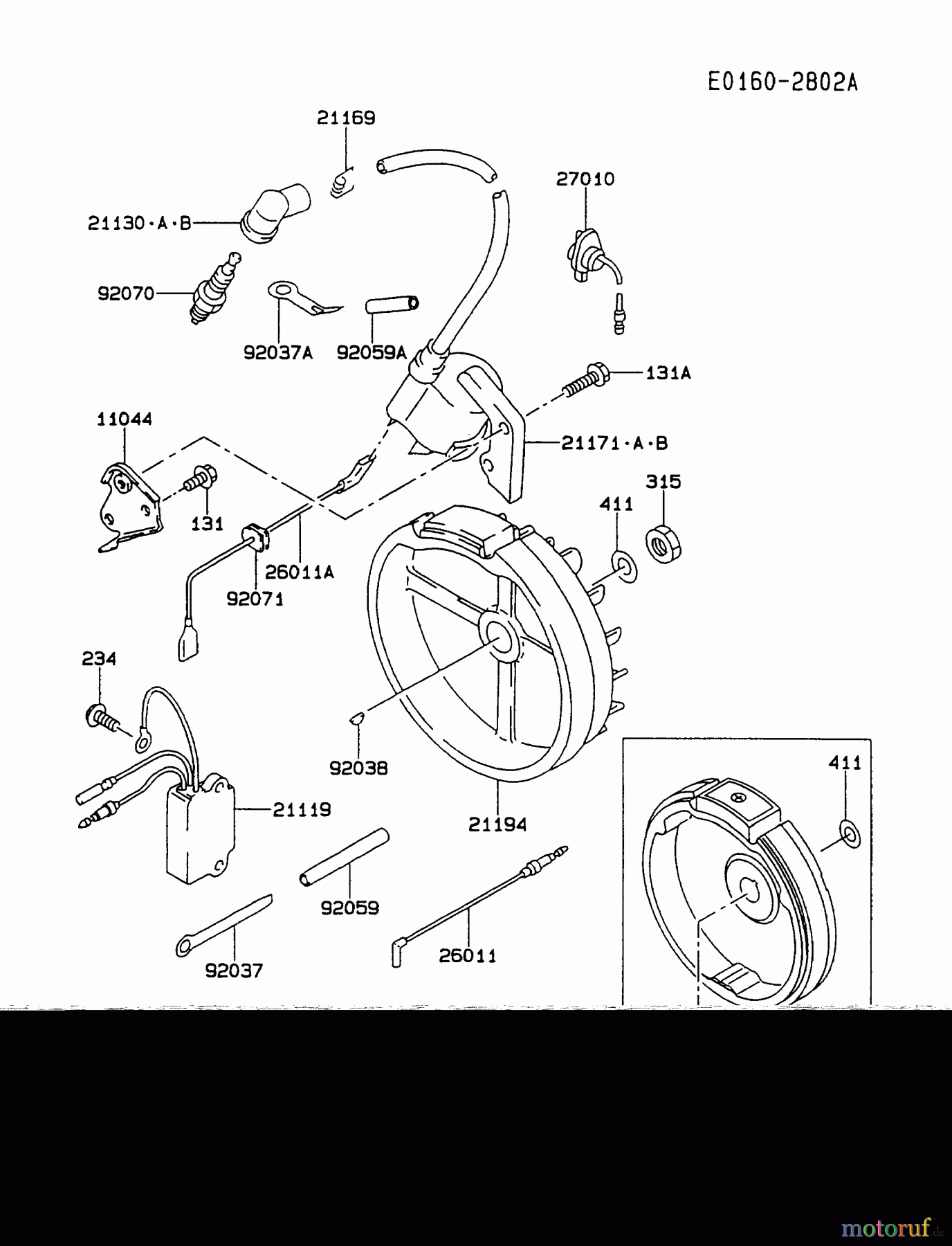  Kawasaki Motoren Motoren, Horizontal FA076D-BS09 - Kawasaki FA076D 4-Stroke Engine ELECTRIC-EQUIPMENT