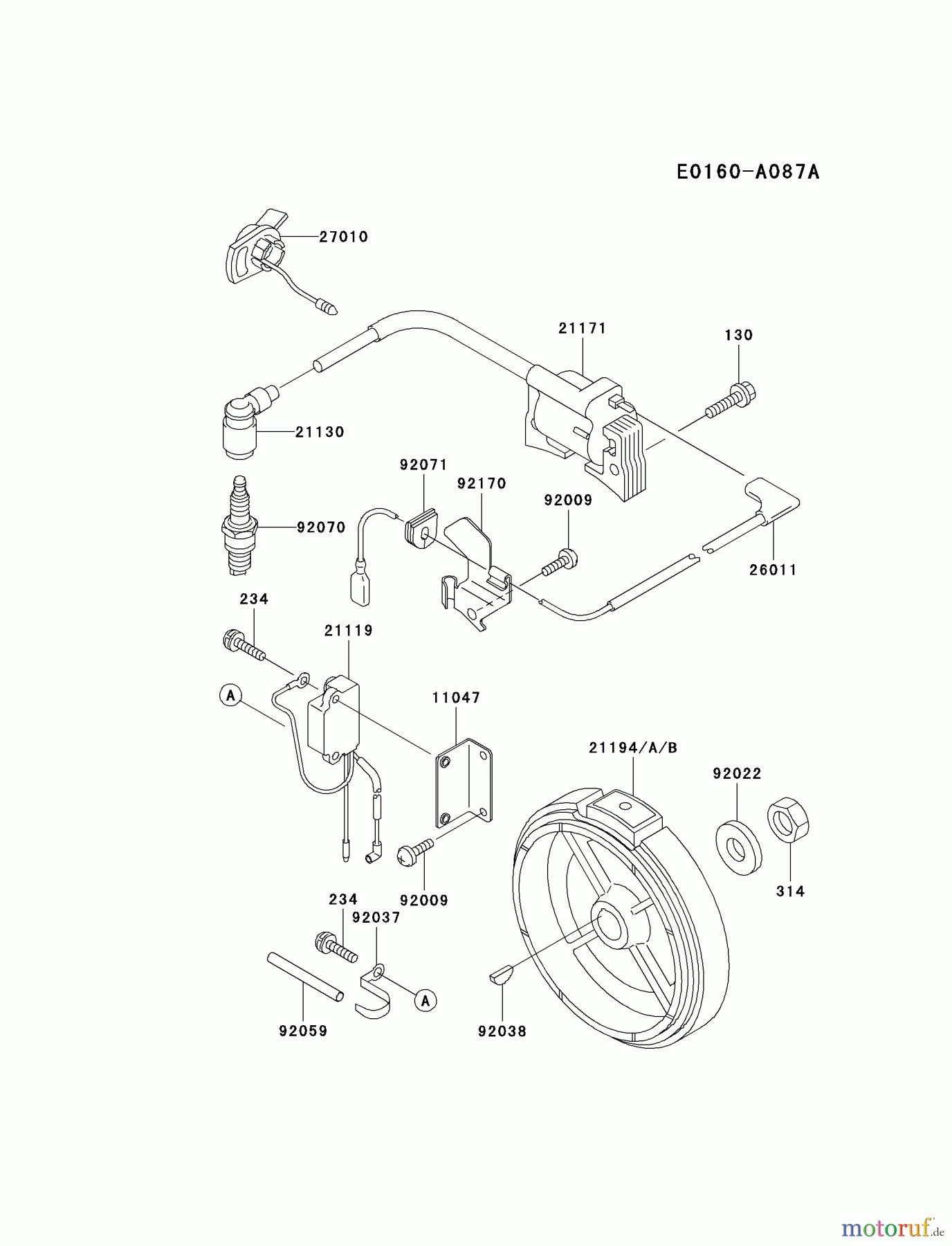  Kawasaki Motoren Motoren, Horizontal FE120D-BS01 - Kawasaki FE120D 4-Stroke Engine ELECTRIC-EQUIPMENT
