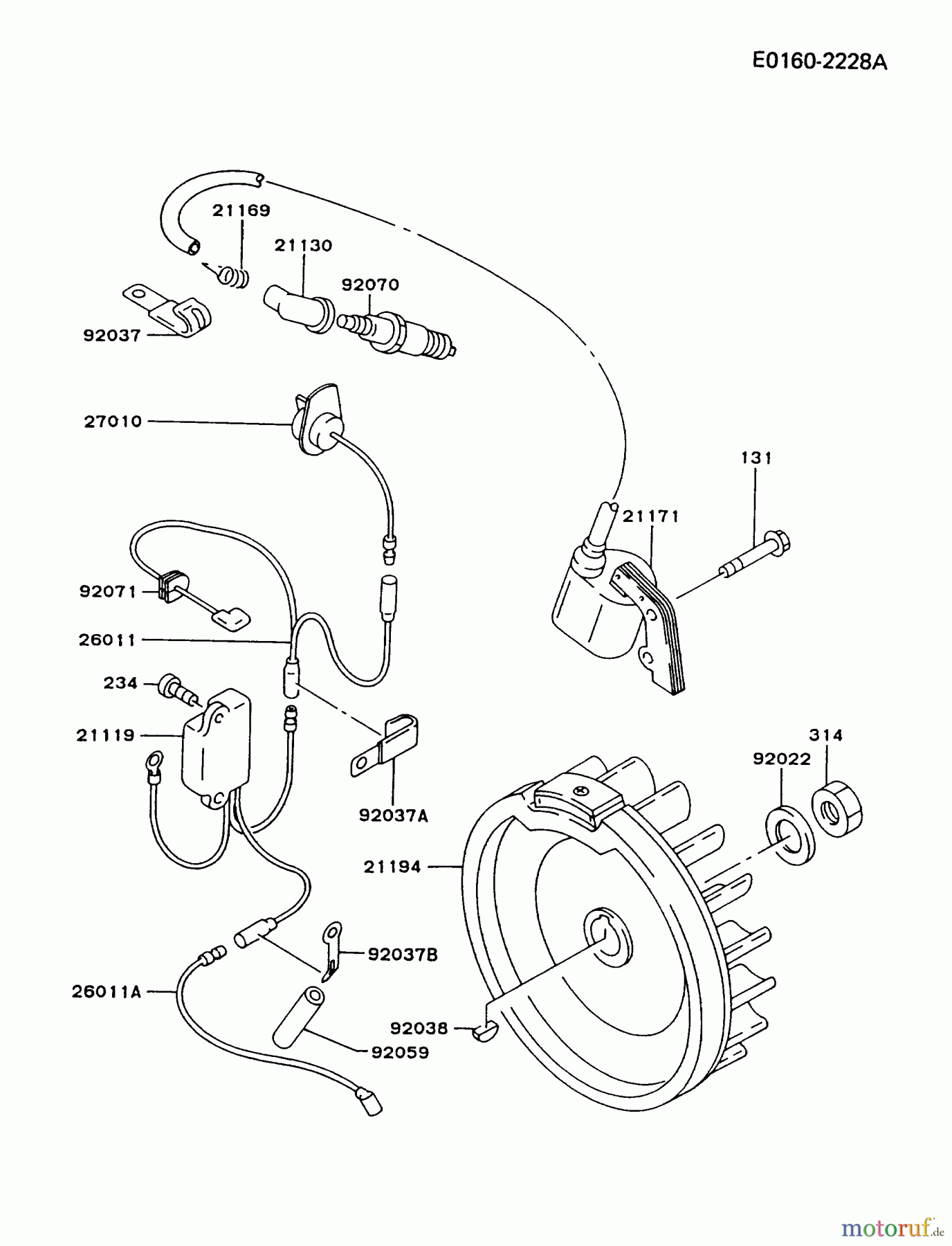  Kawasaki Motoren Motoren, Horizontal FA210D-AS23 - Kawasaki FA210D 4-Stroke Engine ELECTRIC-EQUIPMENT