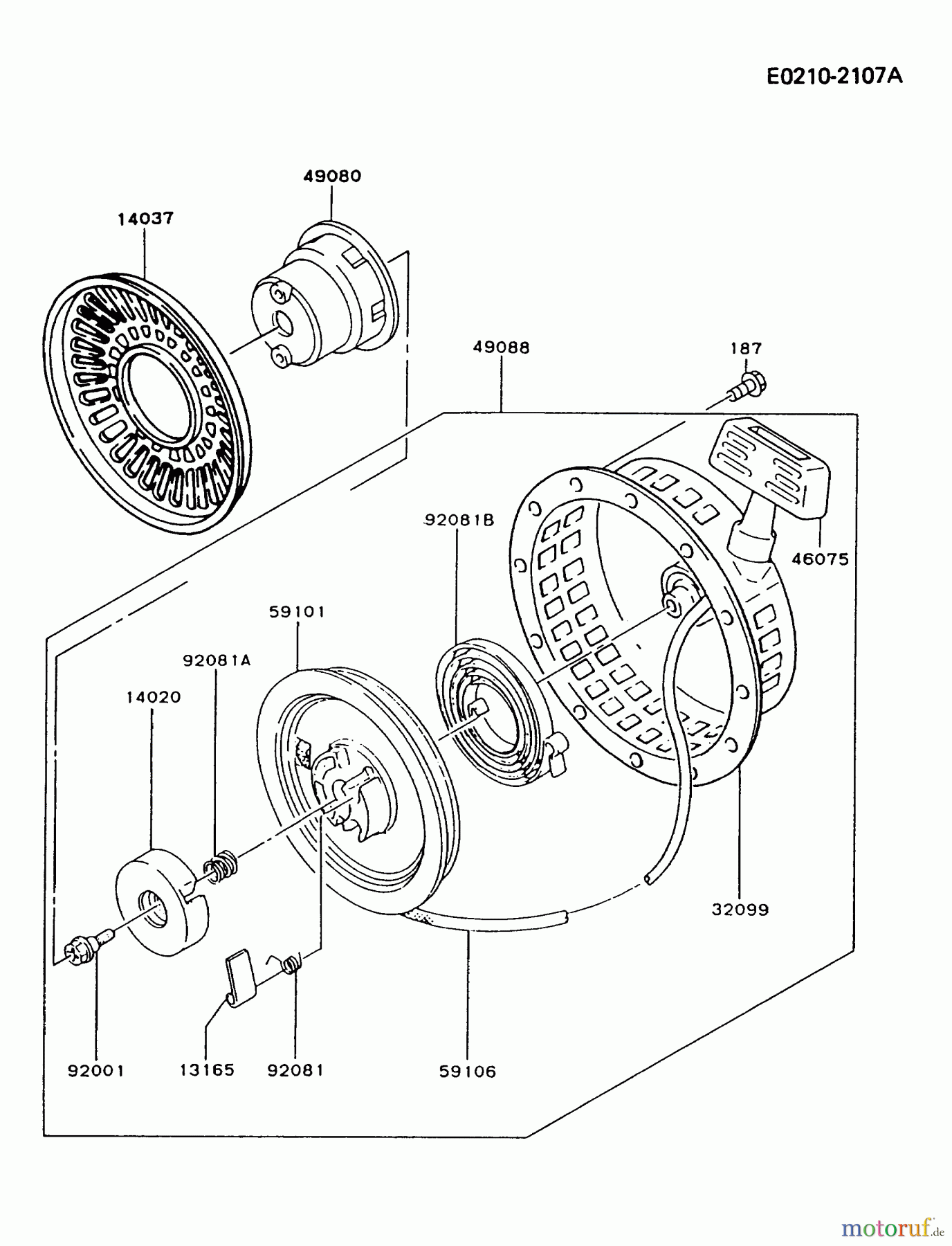  Kawasaki Motoren Motoren, Horizontal FA210D-AS23 - Kawasaki FA210D 4-Stroke Engine STARTER