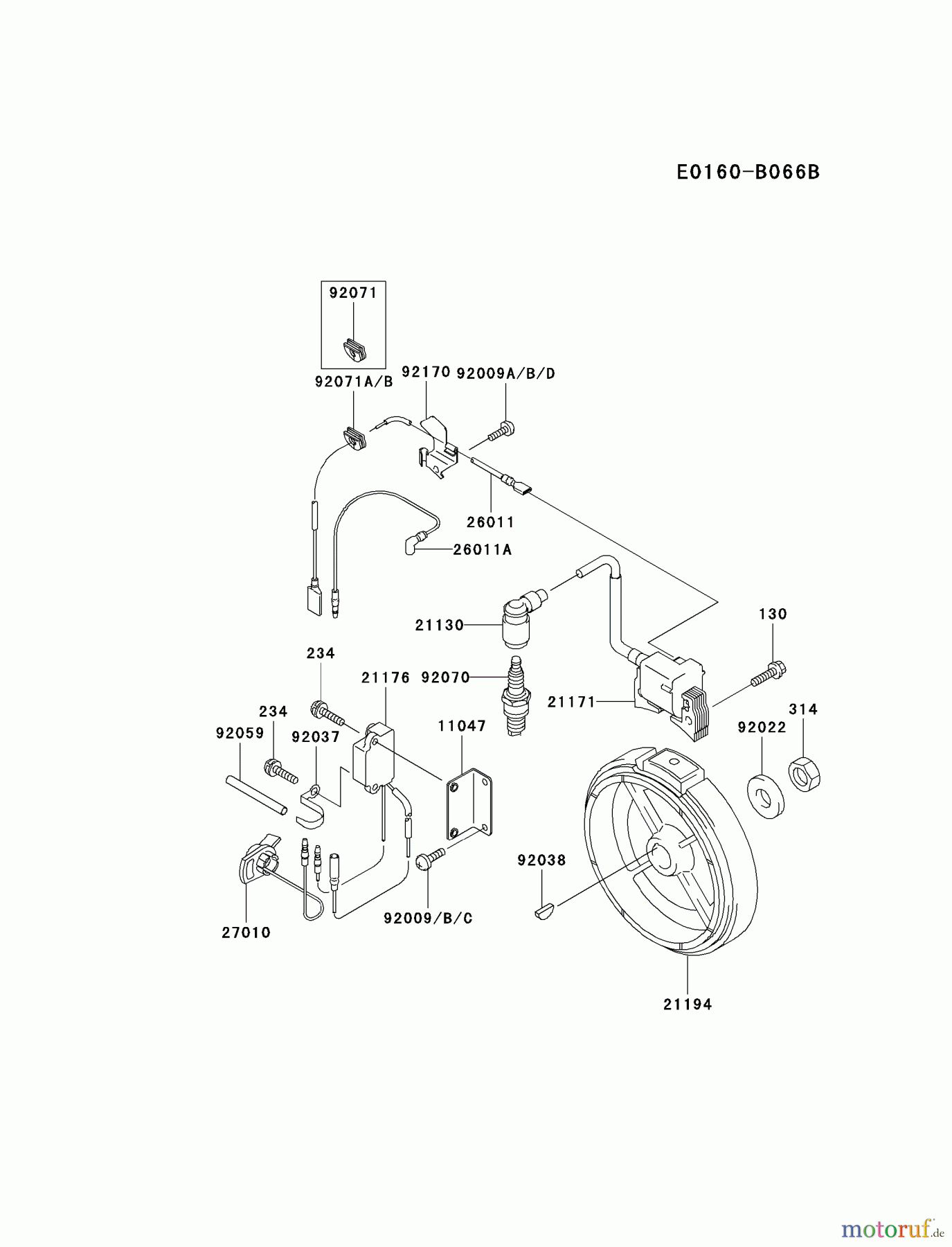  Kawasaki Motoren Motoren, Horizontal FE120D-DS04 - Kawasaki FE120D 4-Stroke Engine ELECTRIC-EQUIPMENT