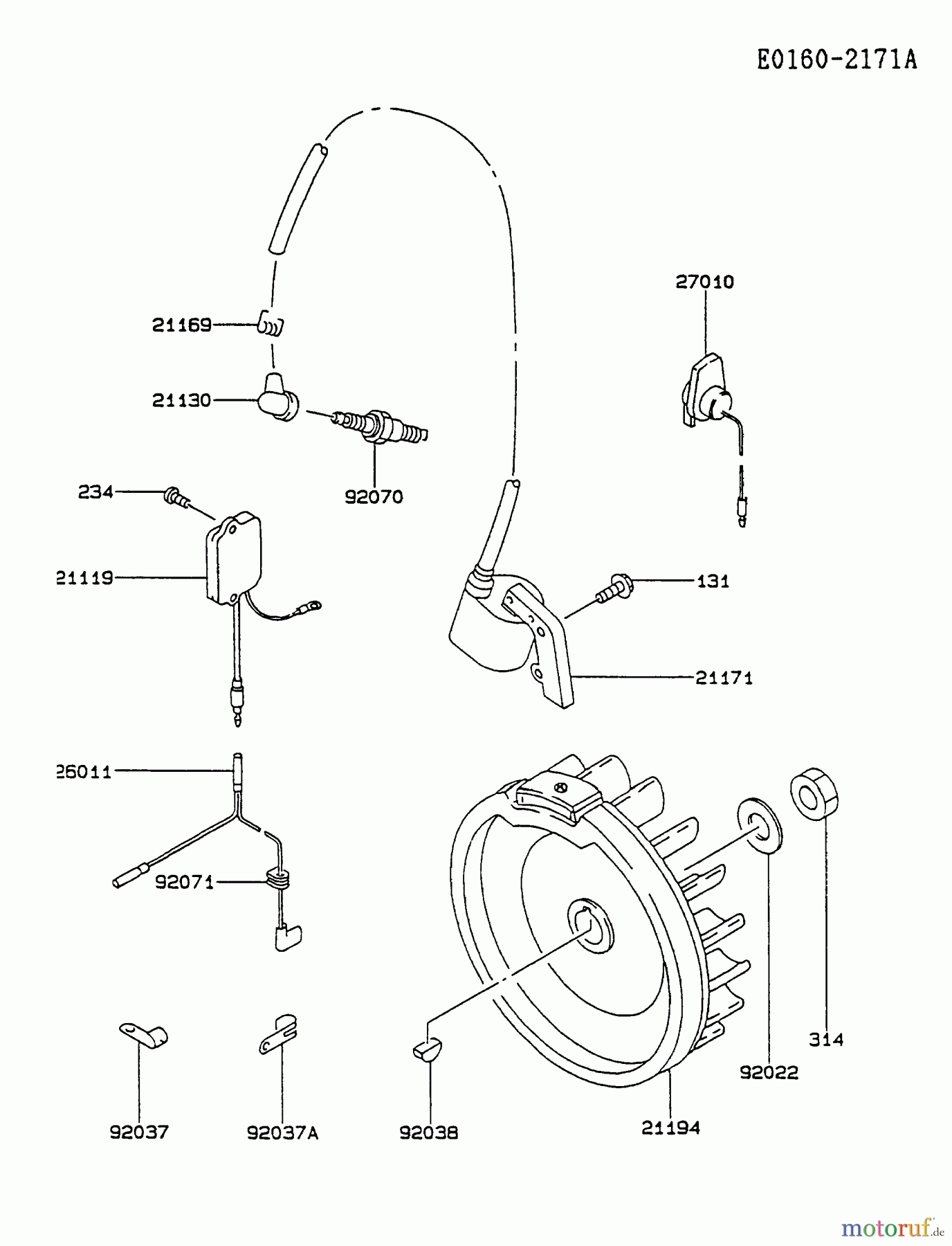 Kawasaki Motoren Motoren, Horizontal FA210D-AS24 - Kawasaki FA210D 4-Stroke Engine ELECTRIC-EQUIPMENT