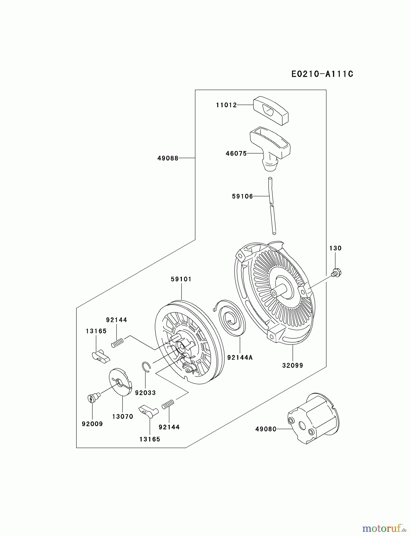  Kawasaki Motoren Motoren, Horizontal FE120D-AS04 - Kawasaki FE120D 4-Stroke Engine STARTER
