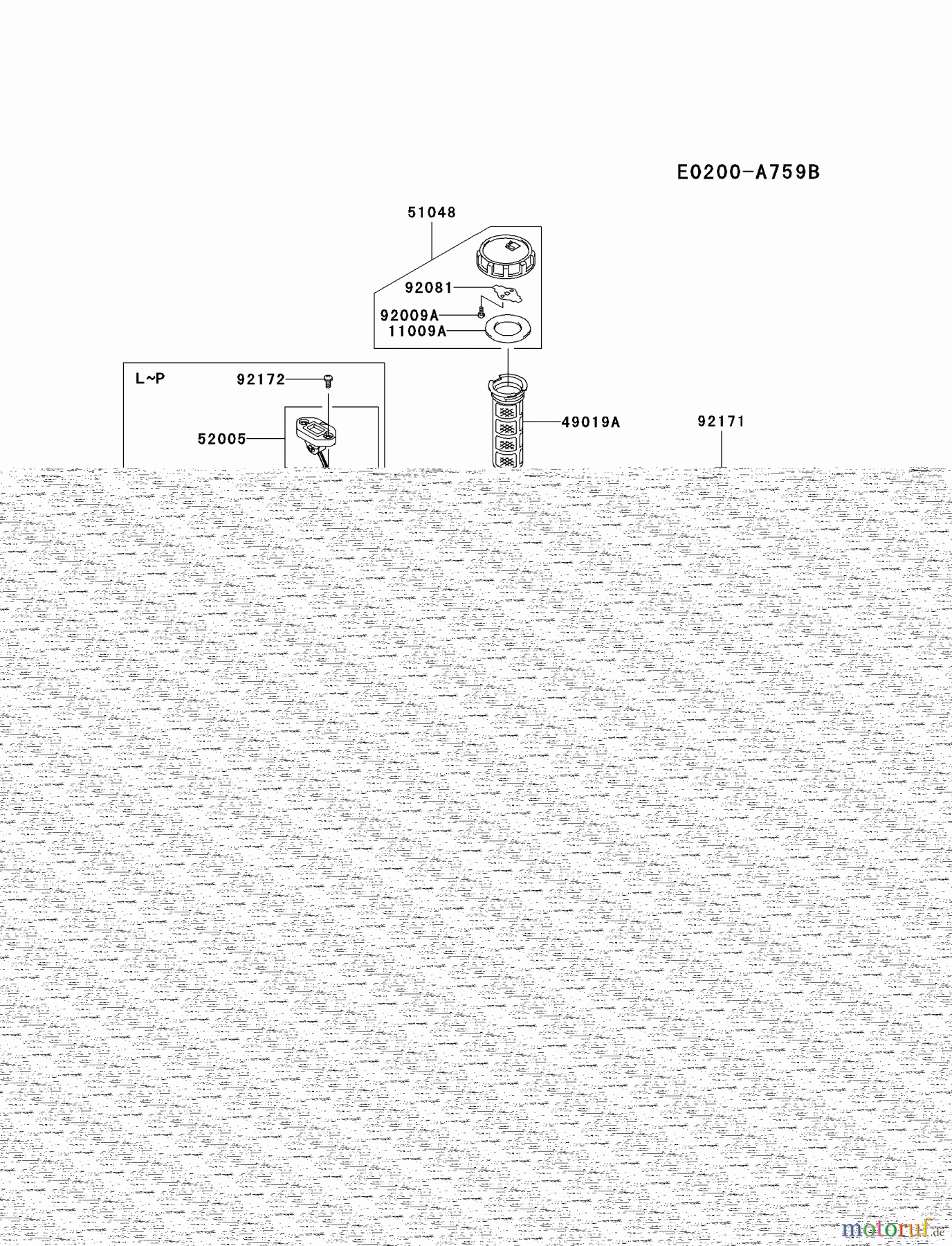  Kawasaki Motoren Motoren, Horizontal FE120G-QS00 - Kawasaki FE120G 4-Stroke Engine FUEL-TANK/FUEL-VALVE