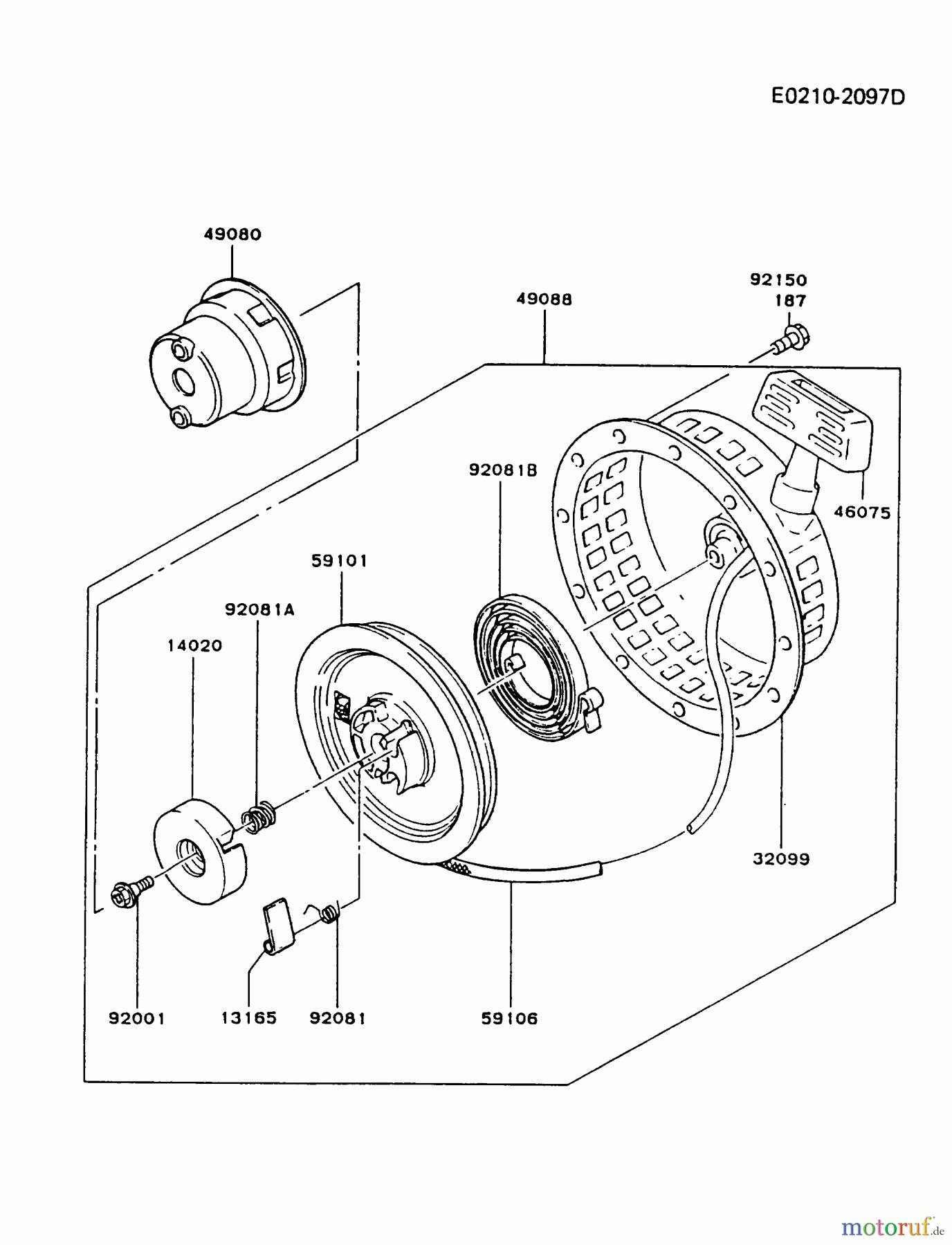  Kawasaki Motoren Motoren, Horizontal FA210D-ES10 - Kawasaki FA210D 4-Stroke Engine STARTER