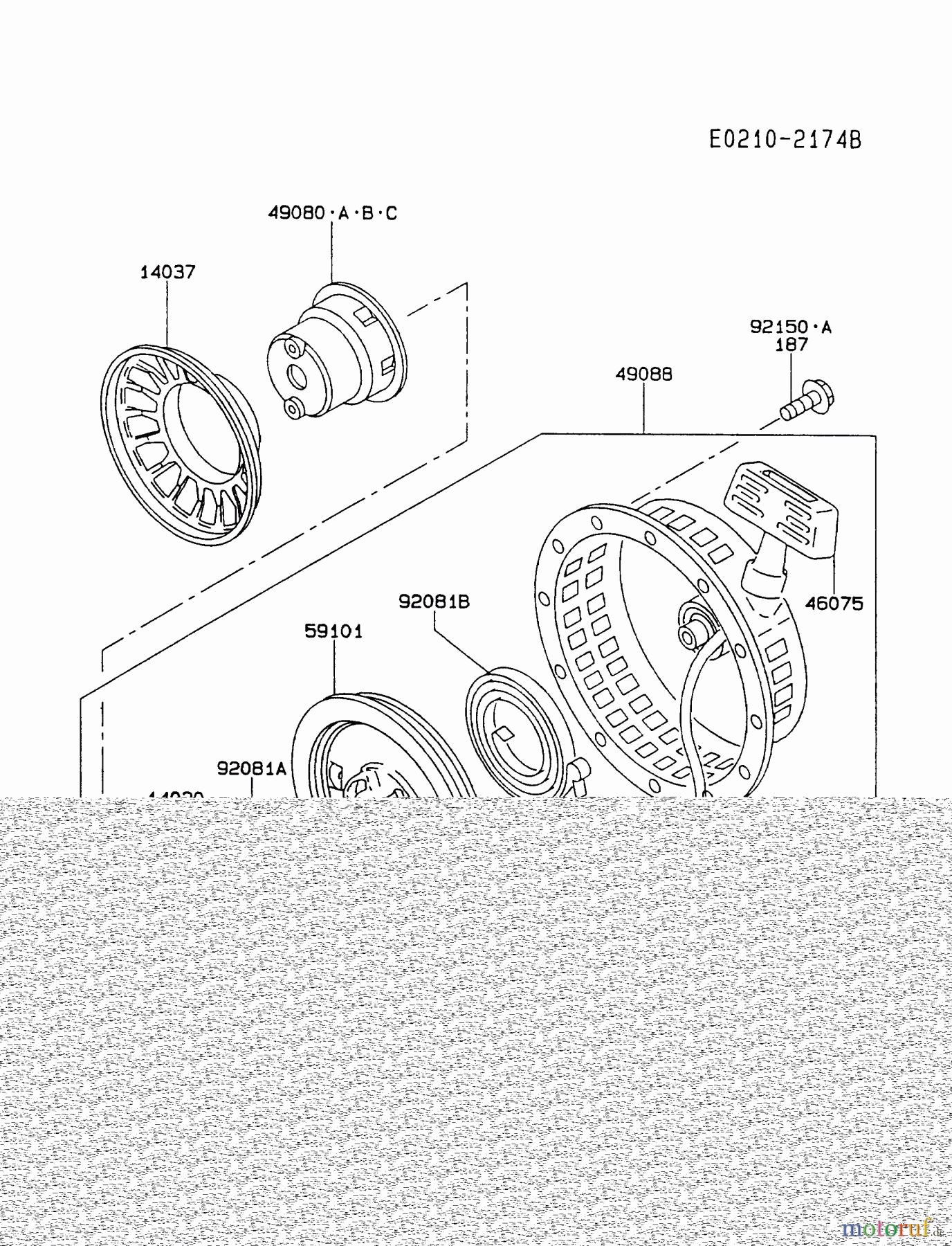  Kawasaki Motoren Motoren, Horizontal FA210D-HS01 - Kawasaki FA210D 4-Stroke Engine STARTER