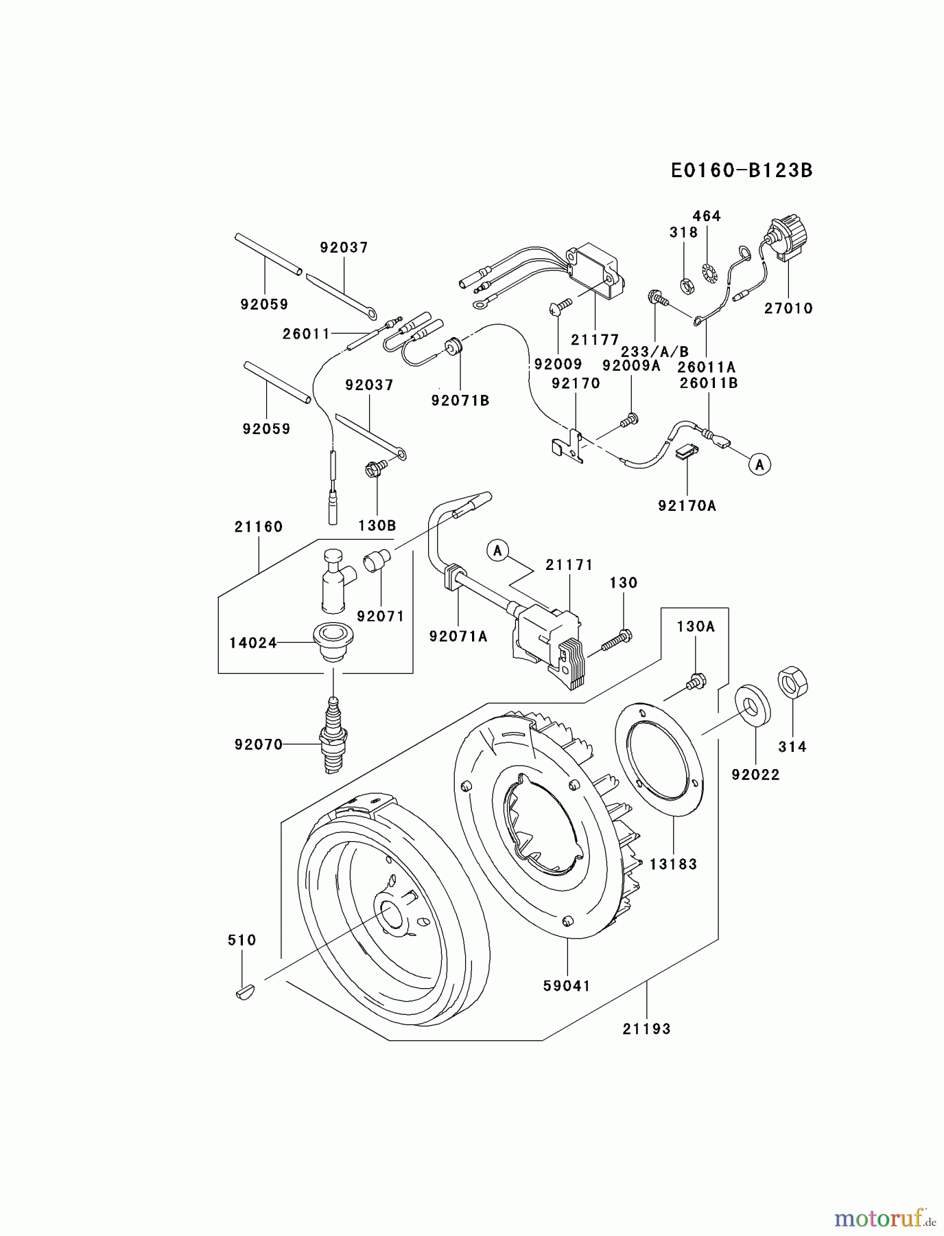  Kawasaki Motoren Motoren, Horizontal FE290D-CS22 - Kawasaki FE290D 4-Stroke Engine ELECTRIC-EQUIPMENT