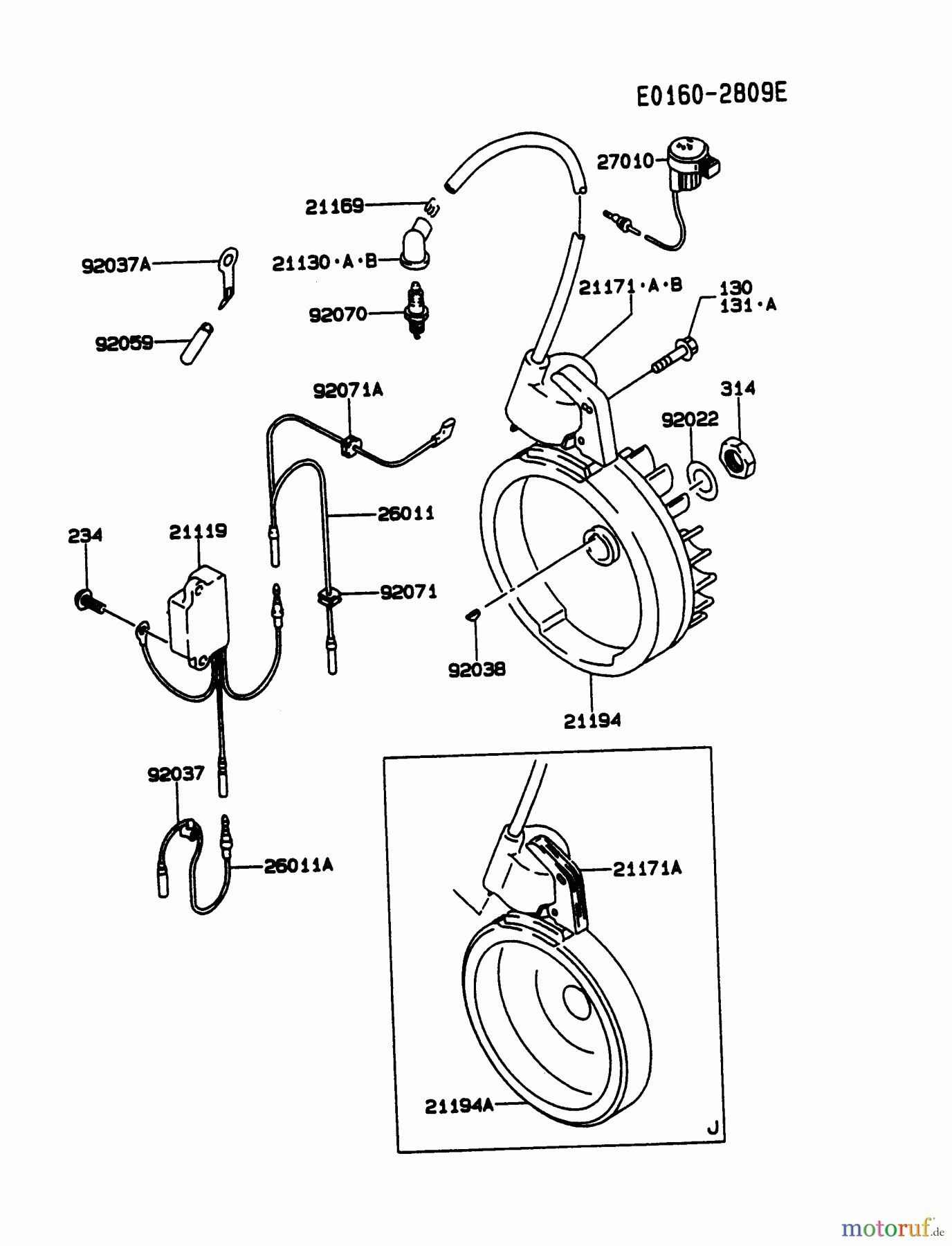  Kawasaki Motoren Motoren, Horizontal FA210D-GS01 - Kawasaki FA210D 4-Stroke Engine ELECTRIC-EQUIPMENT
