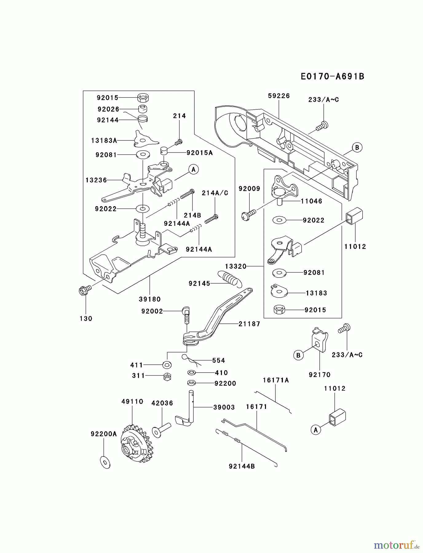  Kawasaki Motoren Motoren, Horizontal FE400D-AS01 - Kawasaki FE400D 4-Stroke Engine CONTROL-EQUIPMENT