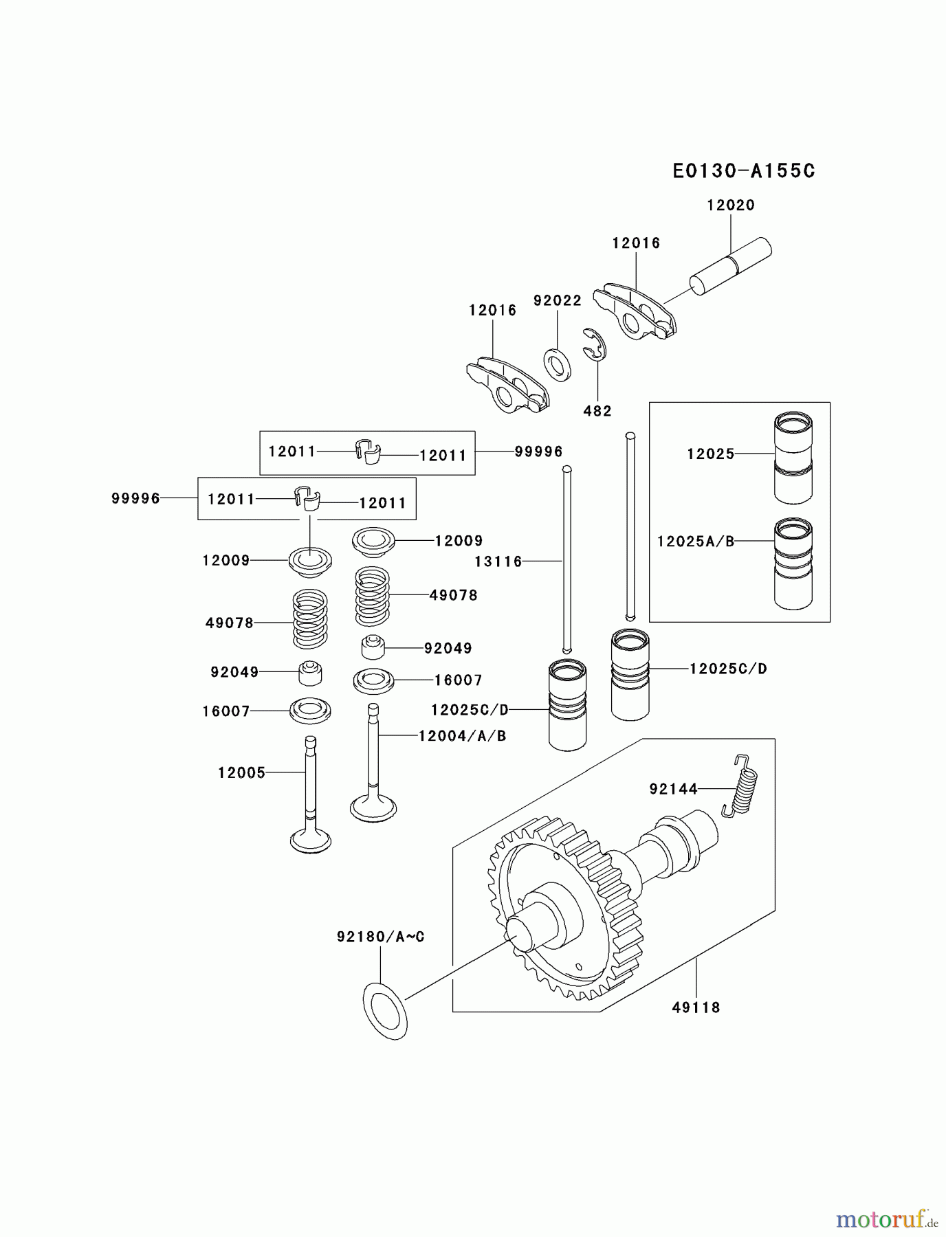Kawasaki Motoren Motoren, Horizontal FE400D-BS01 - Kawasaki FE400D 4-Stroke Engine VALVE/CAMSHAFT