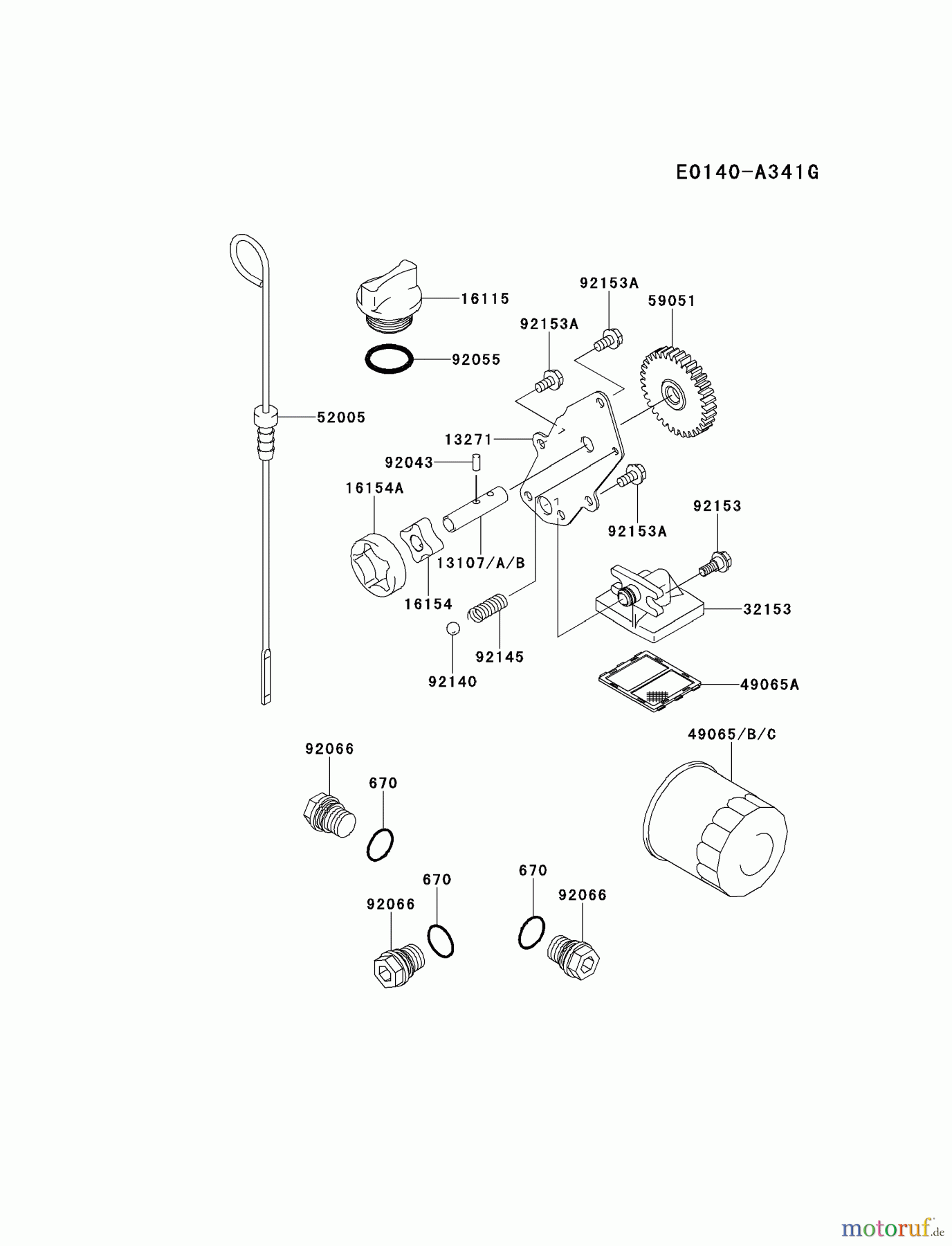  Kawasaki Motoren Motoren, Horizontal FH601D-DS01 - Kawasaki FH601D 4-Stroke Engine LUBRICATION-EQUIPMENT