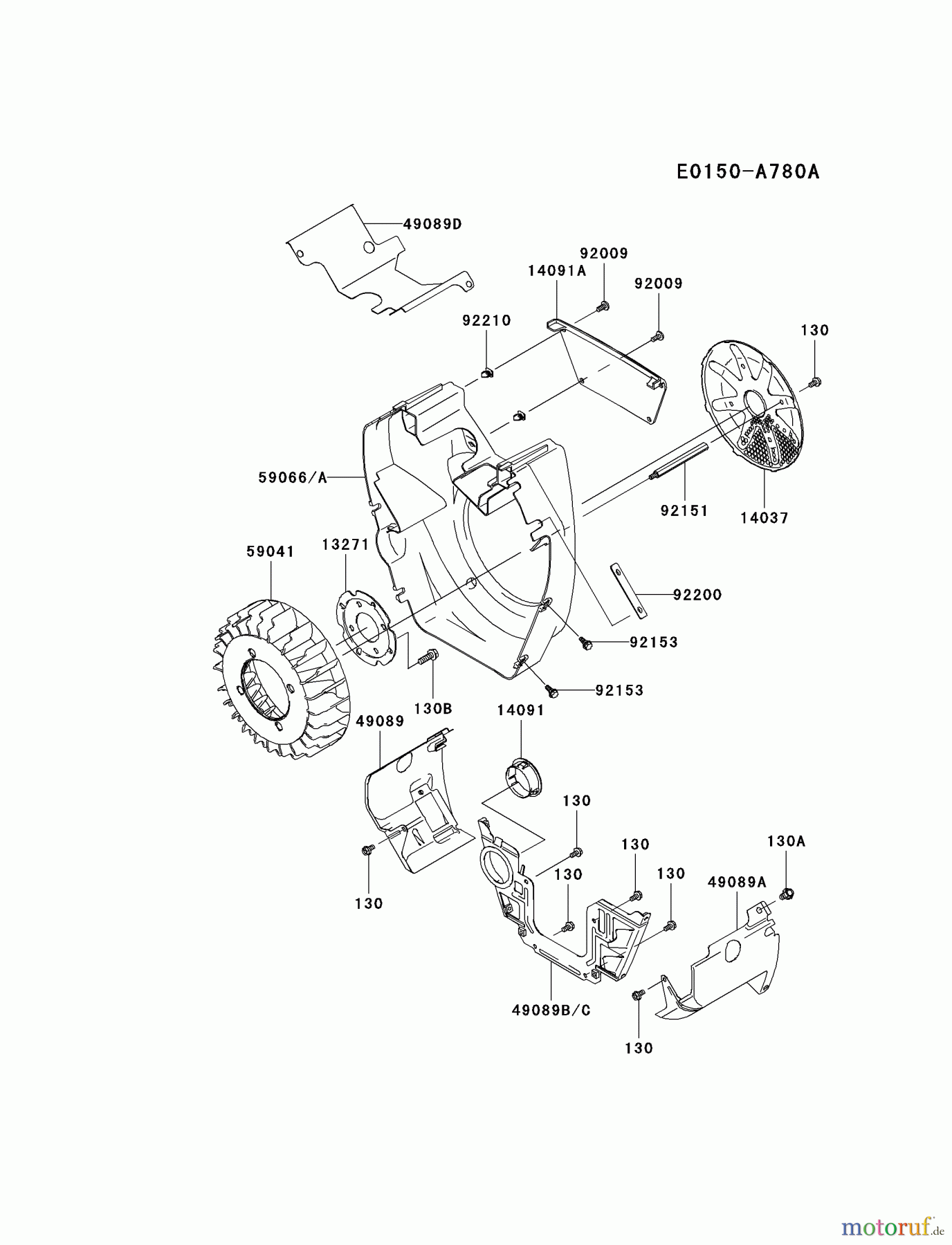  Kawasaki Motoren Motoren, Horizontal FH721D-AS07 - Kawasaki FH721D 4-Stroke Engine COOLING-EQUIPMENT