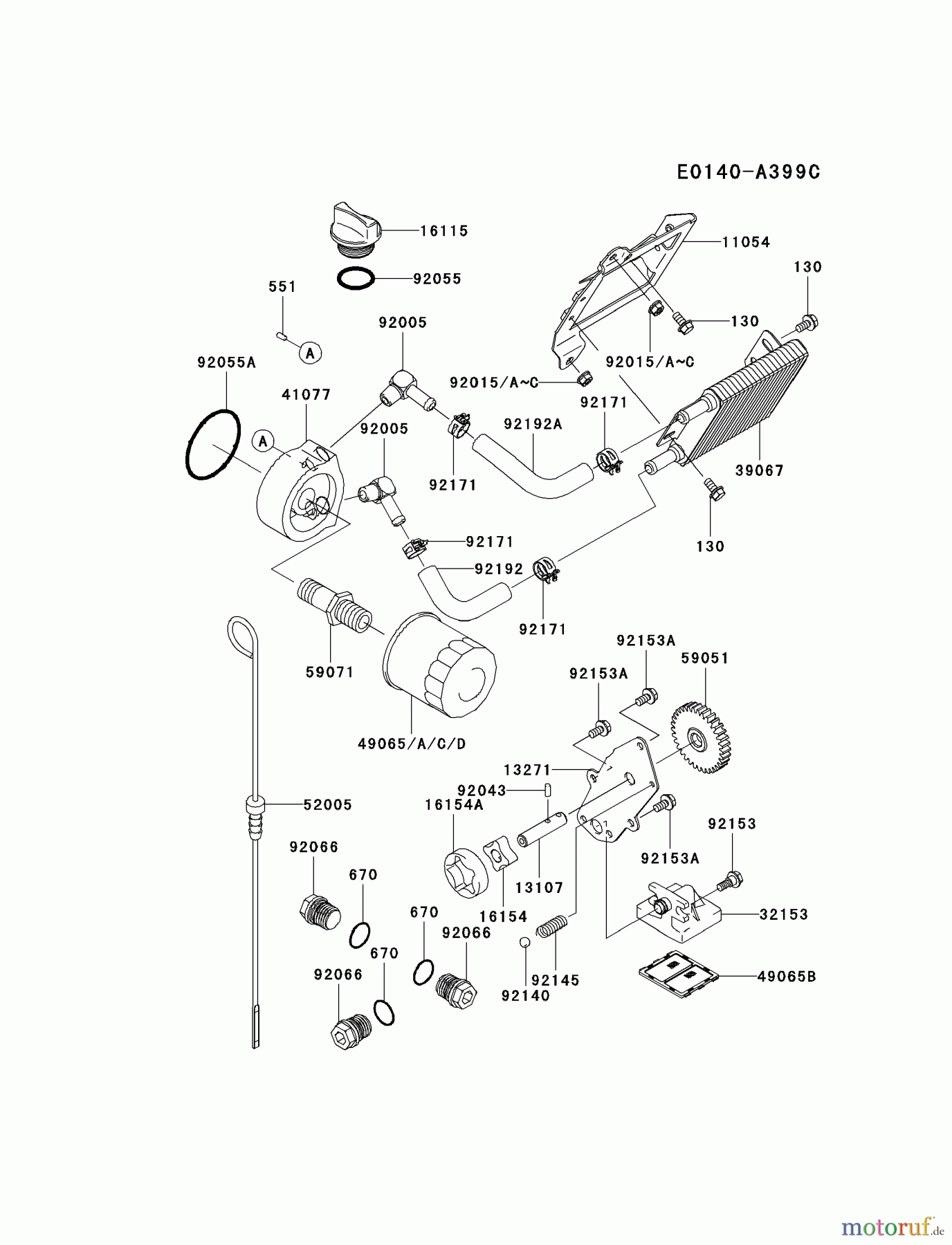 Kawasaki Motoren Motoren, Horizontal FH770D-AS05 - Kawasaki FH770D 4-Stroke Engine LUBRICATION-EQUIPMENT