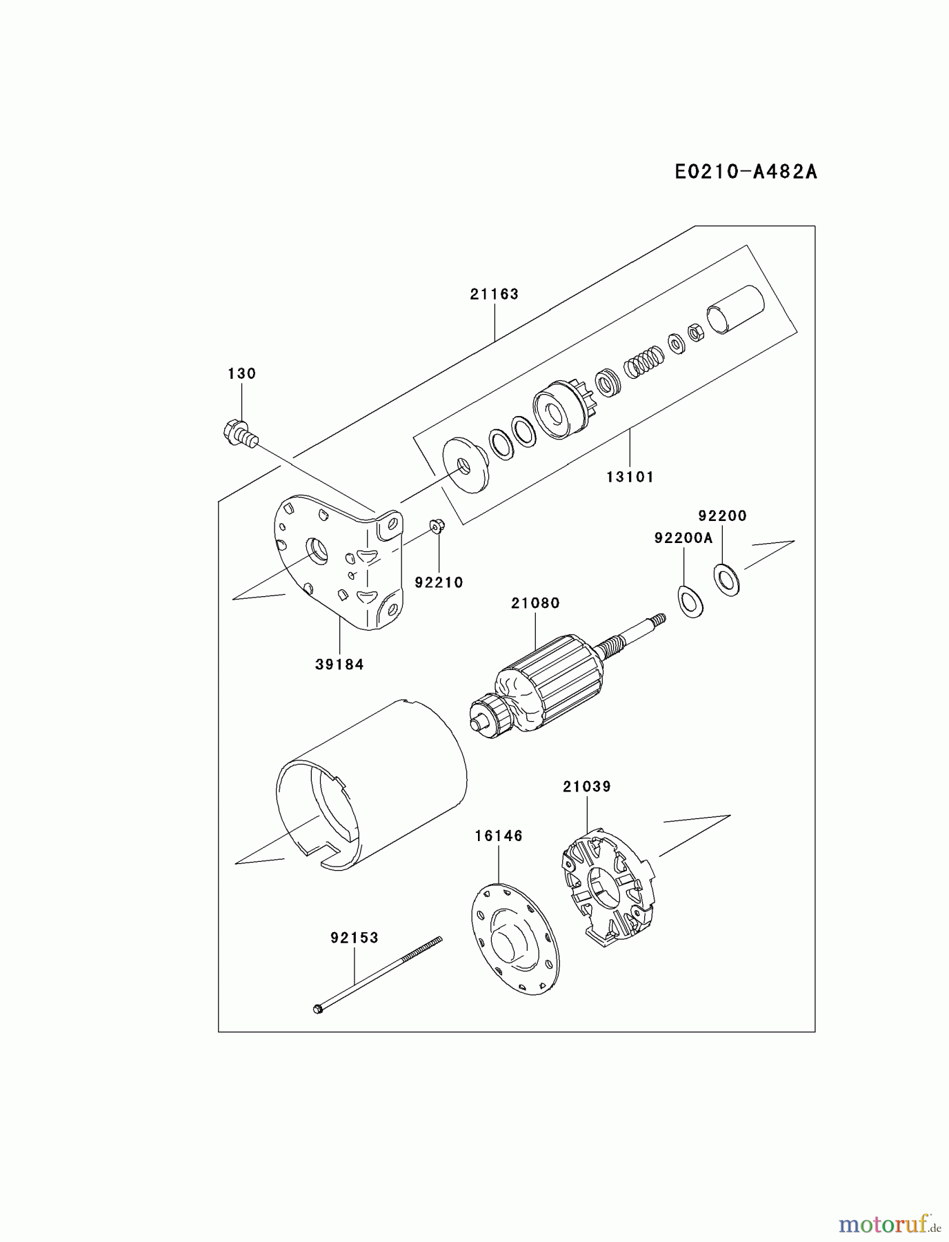  Kawasaki Motoren Motoren, Horizontal FH770D-DS04 - Kawasaki FH770D 4-Stroke Engine STARTER(FH770-A16917~)