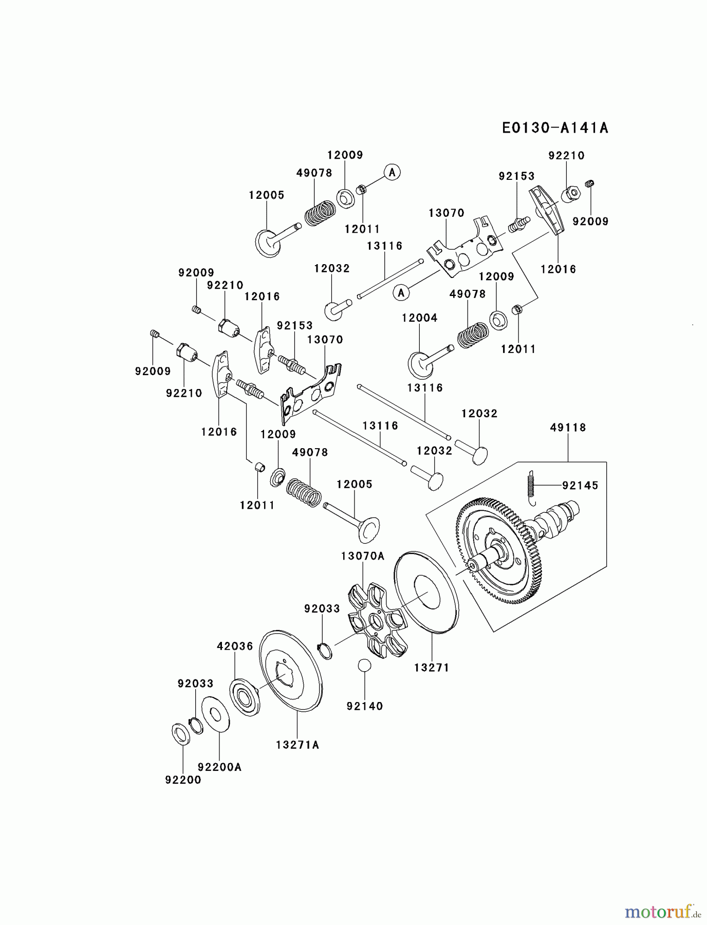  Kawasaki Motoren Motoren, Horizontal FH770D-FS01 - Kawasaki FH770D 4-Stroke Engine VALVE/CAMSHAFT
