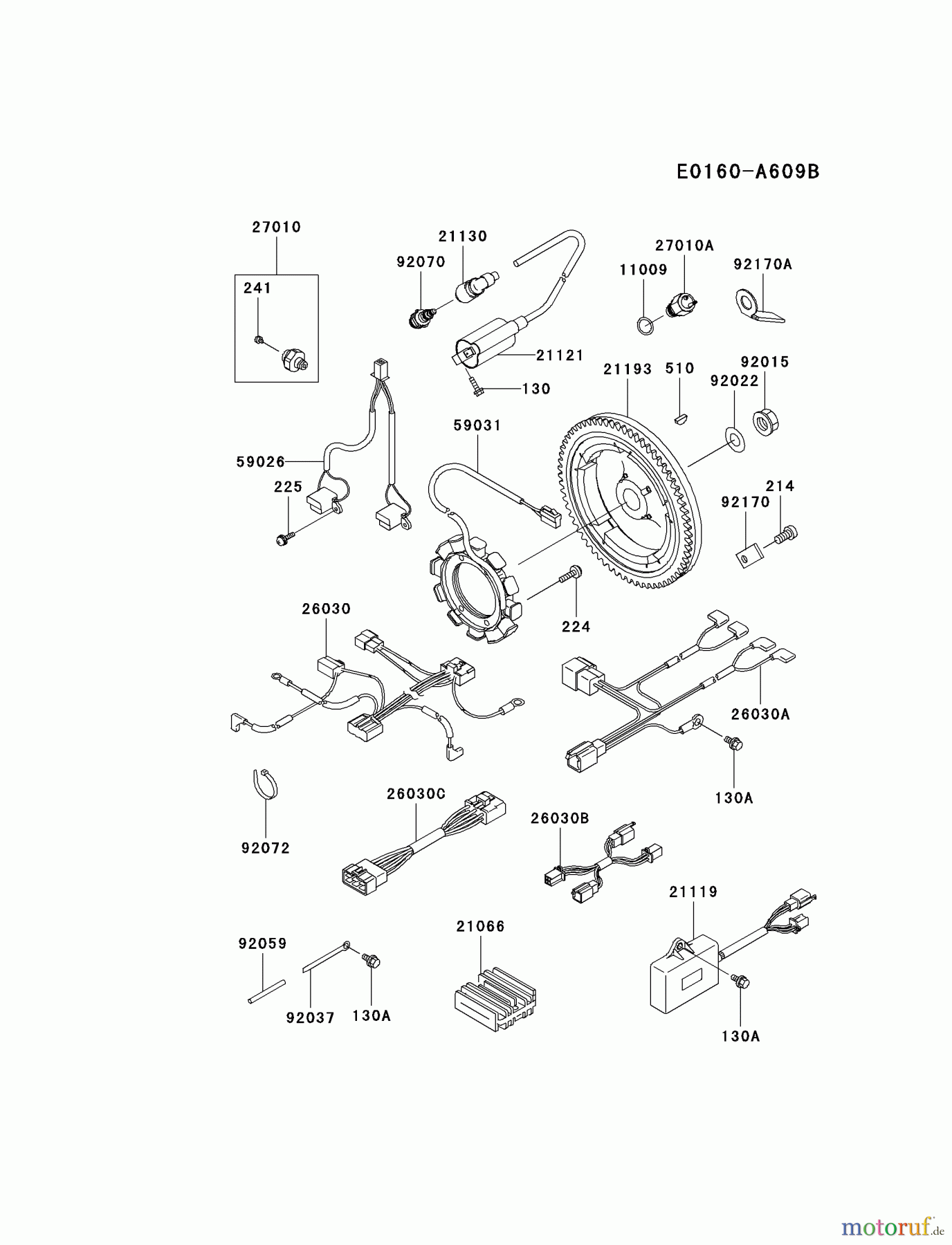  Kawasaki Motoren Motoren, Horizontal FD501D-AS05 - Kawasaki FD501D 4-Stroke Engine ELECTRIC-EQUIPMENT