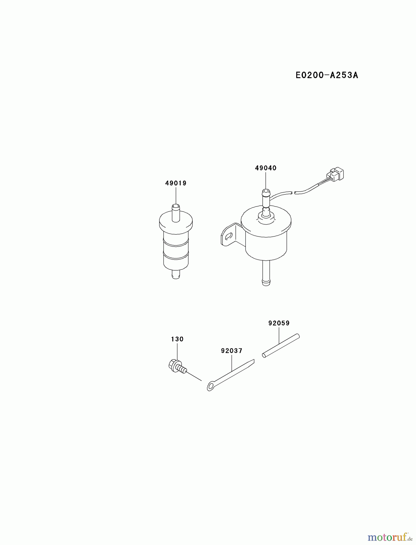  Kawasaki Motoren Motoren, Horizontal FD501D-BS03 - Kawasaki FD501D 4-Stroke Engine FUEL-TANK/FUEL-VALVE
