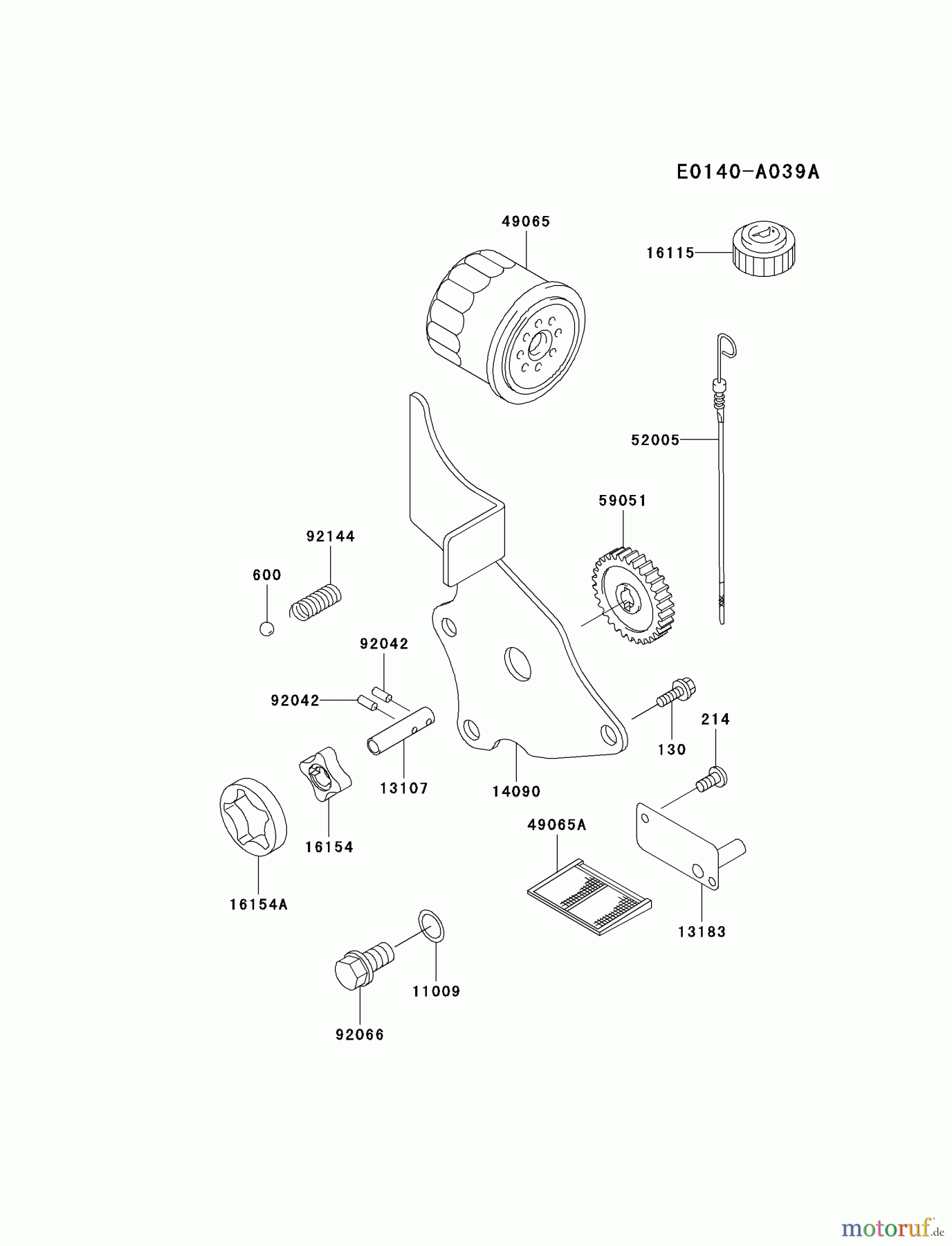  Kawasaki Motoren Motoren, Horizontal FD501D-AS01 - Kawasaki FD501D 4-Stroke Engine LUBRICATION-EQUIPMENT
