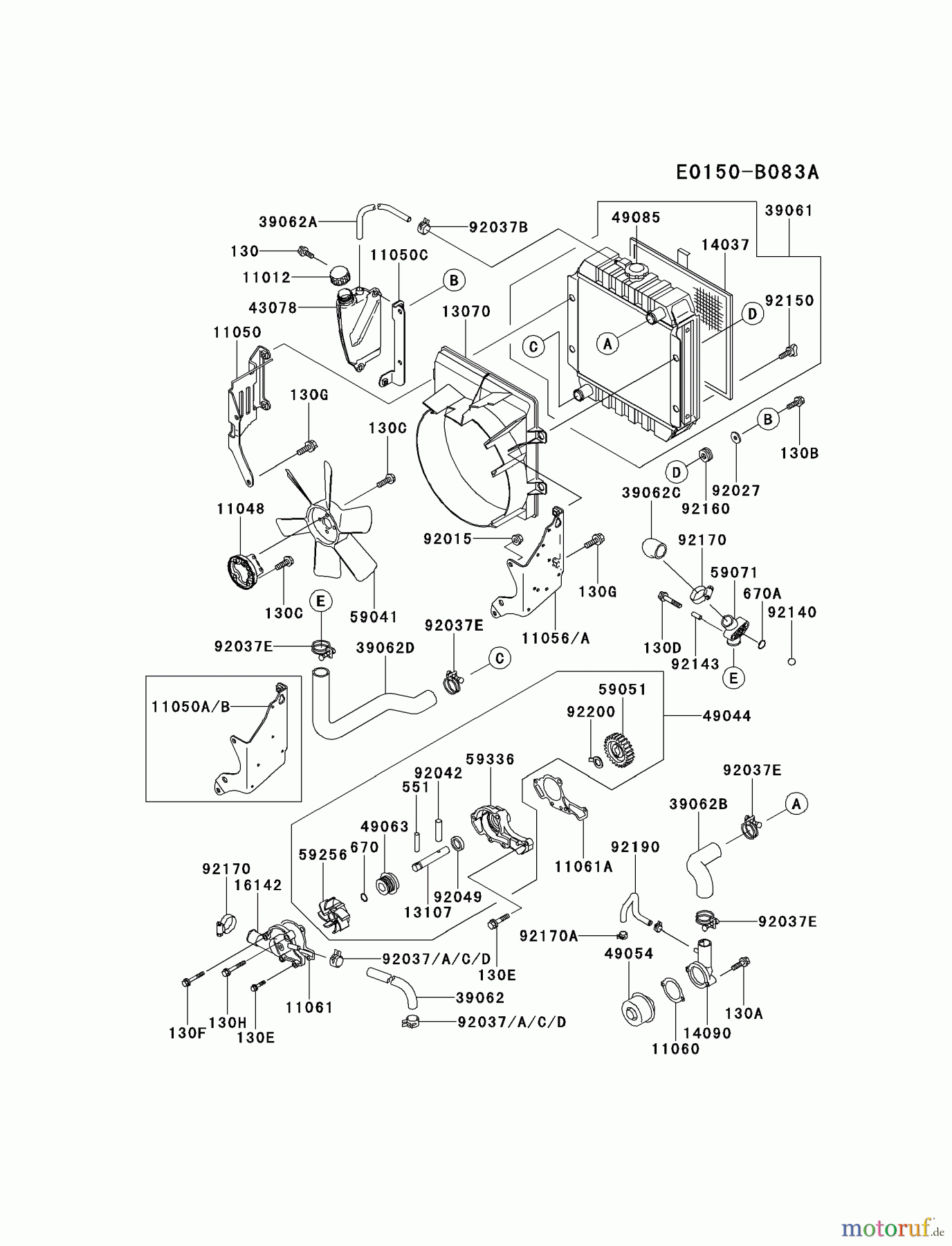  Kawasaki Motoren Motoren, Horizontal FD501D-GS00 - Kawasaki FD501D 4-Stroke Engine COOLING-EQUIPMENT #1