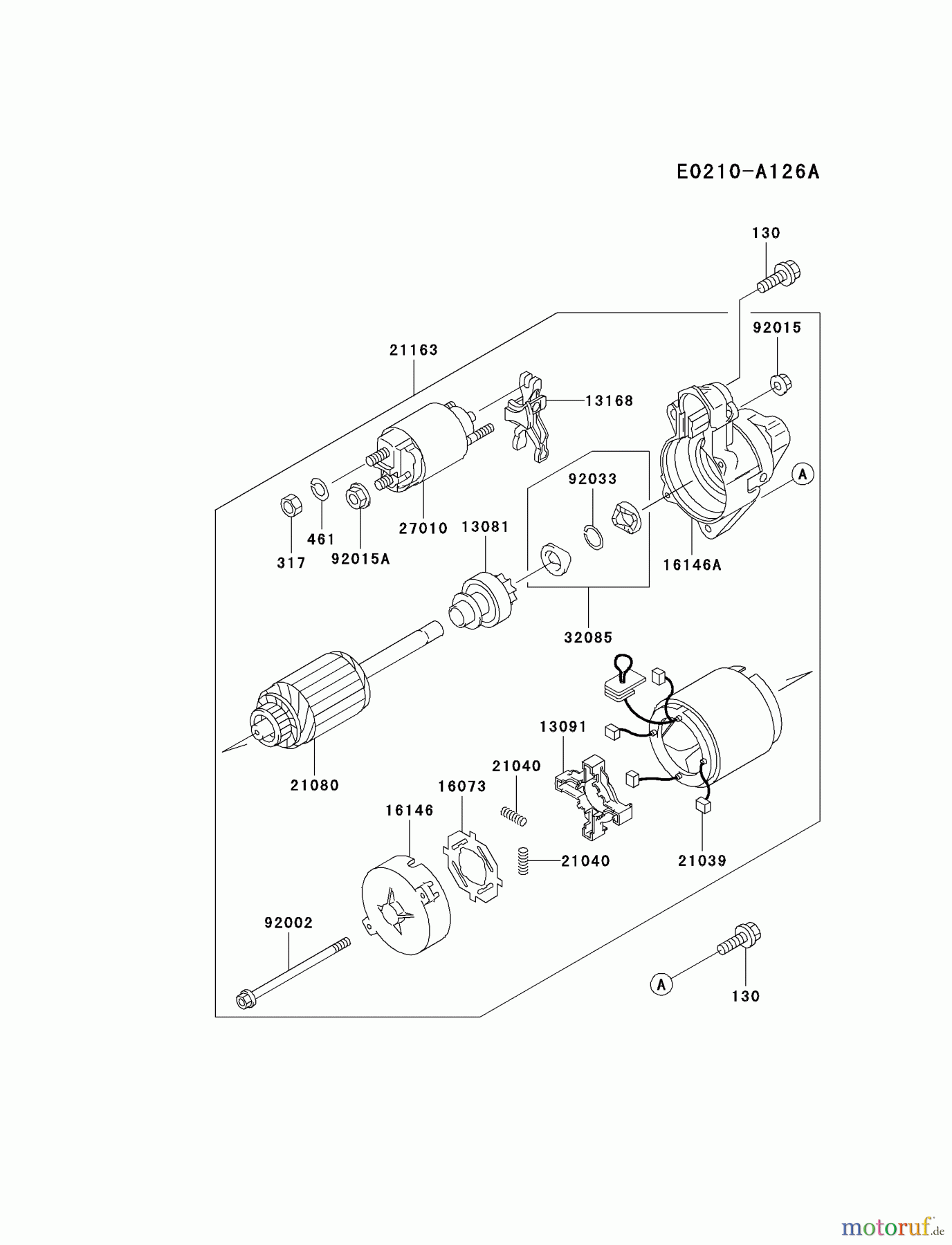  Kawasaki Motoren Motoren Vertikal FA210V - AS02 bis FH641V - DS24 FC540V-JS16 - Kawasaki FC540V 4-Stroke Engine STARTER
